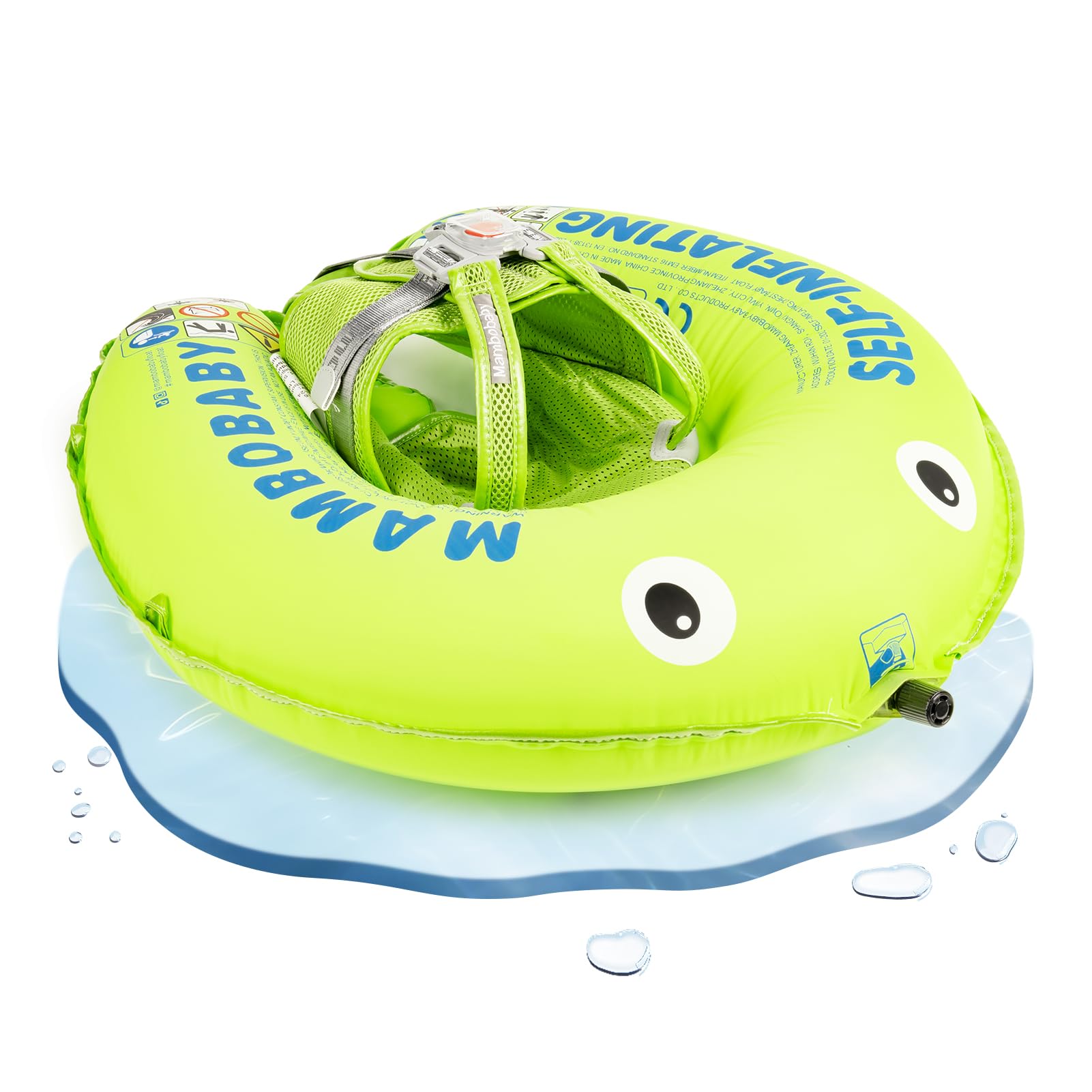 HECCEI Baby Swimming Float, Mambobaby Self-Inflating Baby Pool Float with Adjustable Shoulder Straps, Toddler Pool Float for 3-24 Months, Anti-Flip Design Baby Swim Float for Infants and Toddlers โ image 1