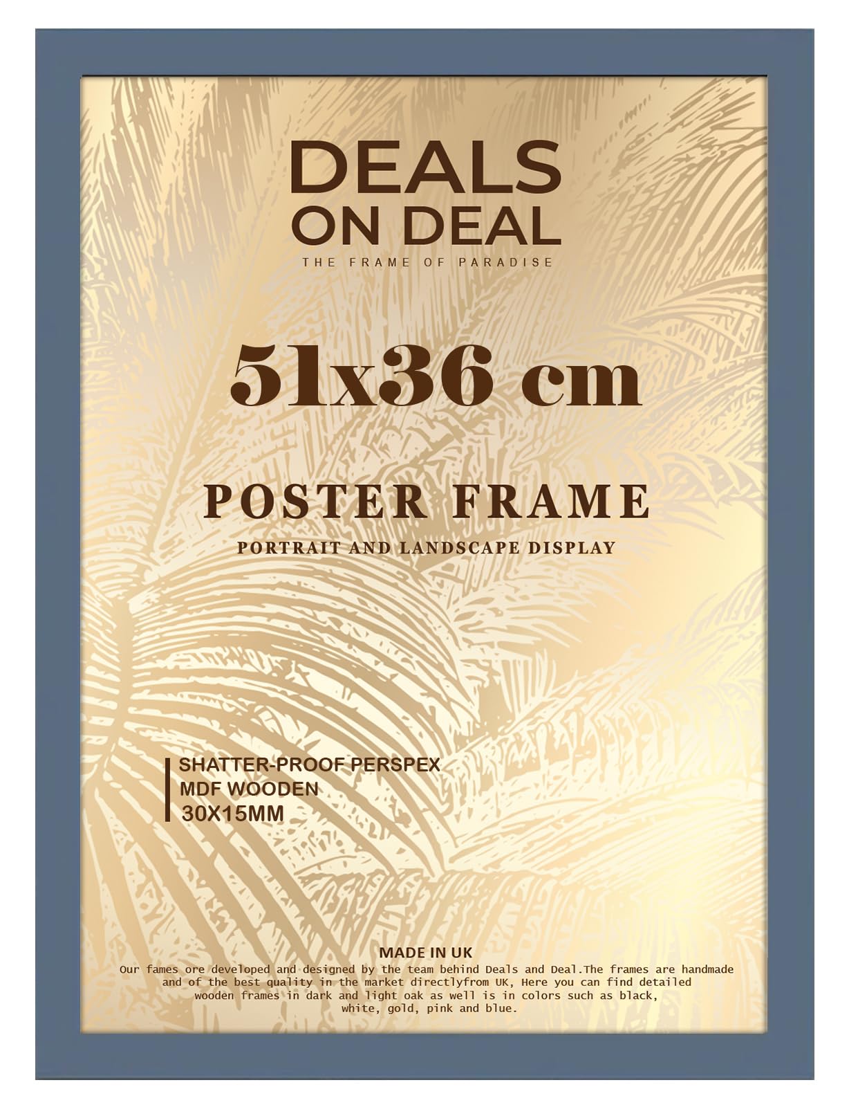 Deals On Deal Dark Grey Deals On Deal® Poster Frame 51X36 Cm Photo Picture Frame Jigsaw Puzzle | Mdf Wooden 51 X 36 Cm | Large 510 X 360 Mm | For Home Office Livingroom