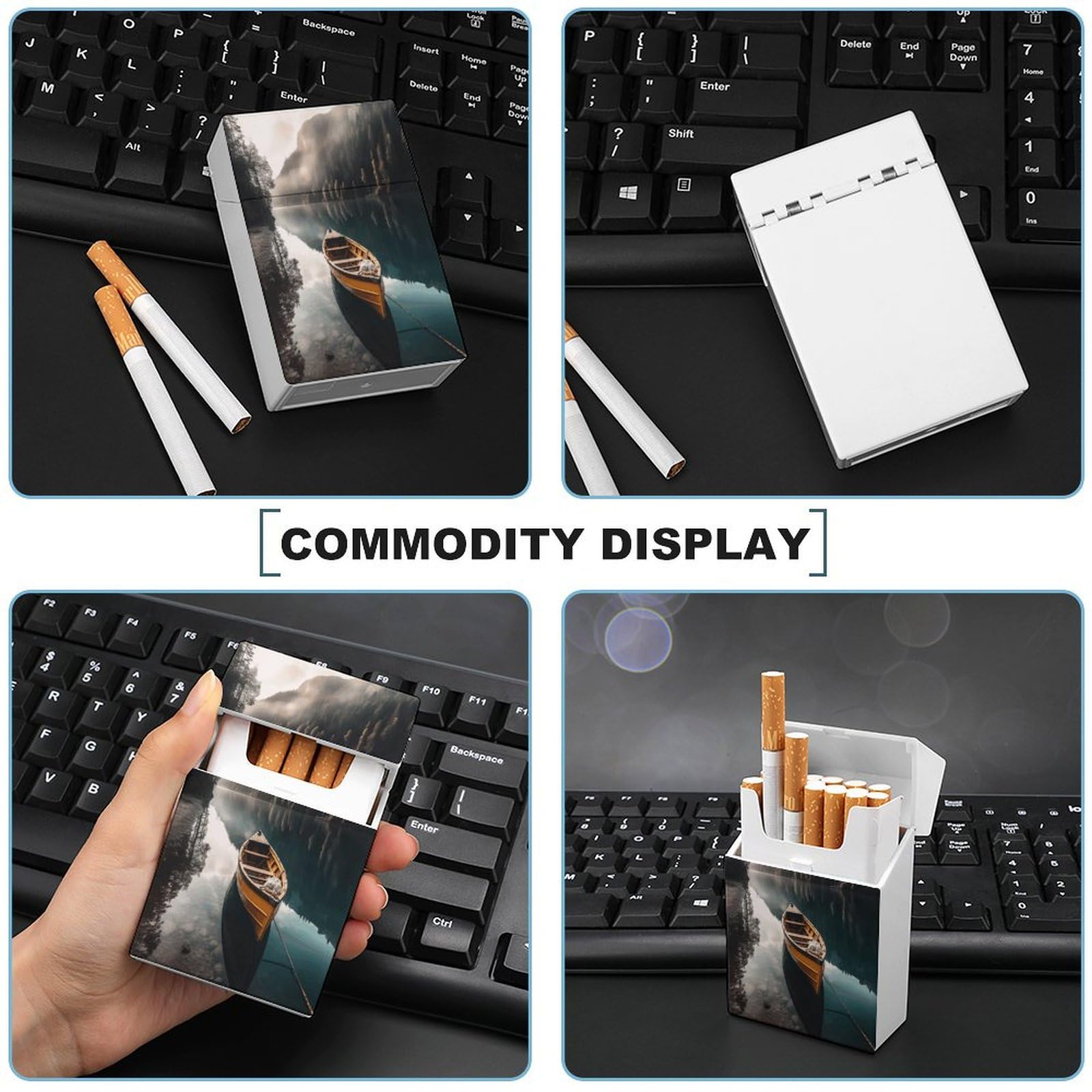 Amazon.com: Portable Plastic Cigarette Case, Lakeside Boat Print Pockets  Cigarette Case Sleek Cigarette Holder for Men and Women : Health & Household