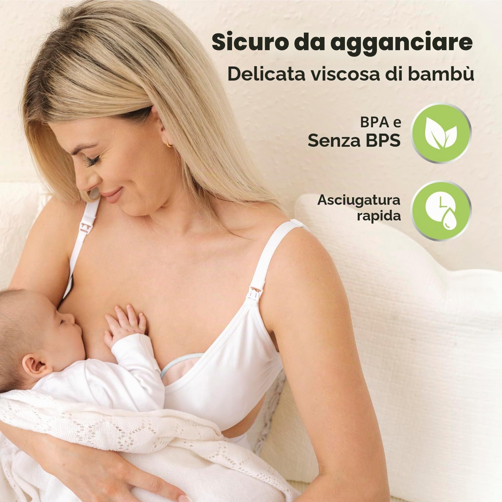 KeaBabies Riutilizzabile Assorbenti per allattamento per L'allattamento al seno - 4 Strati Bambù Biologico Assorbenti per allattamento - Coppette Assorbilatte Lavabili (Lovelle, L 12cm)