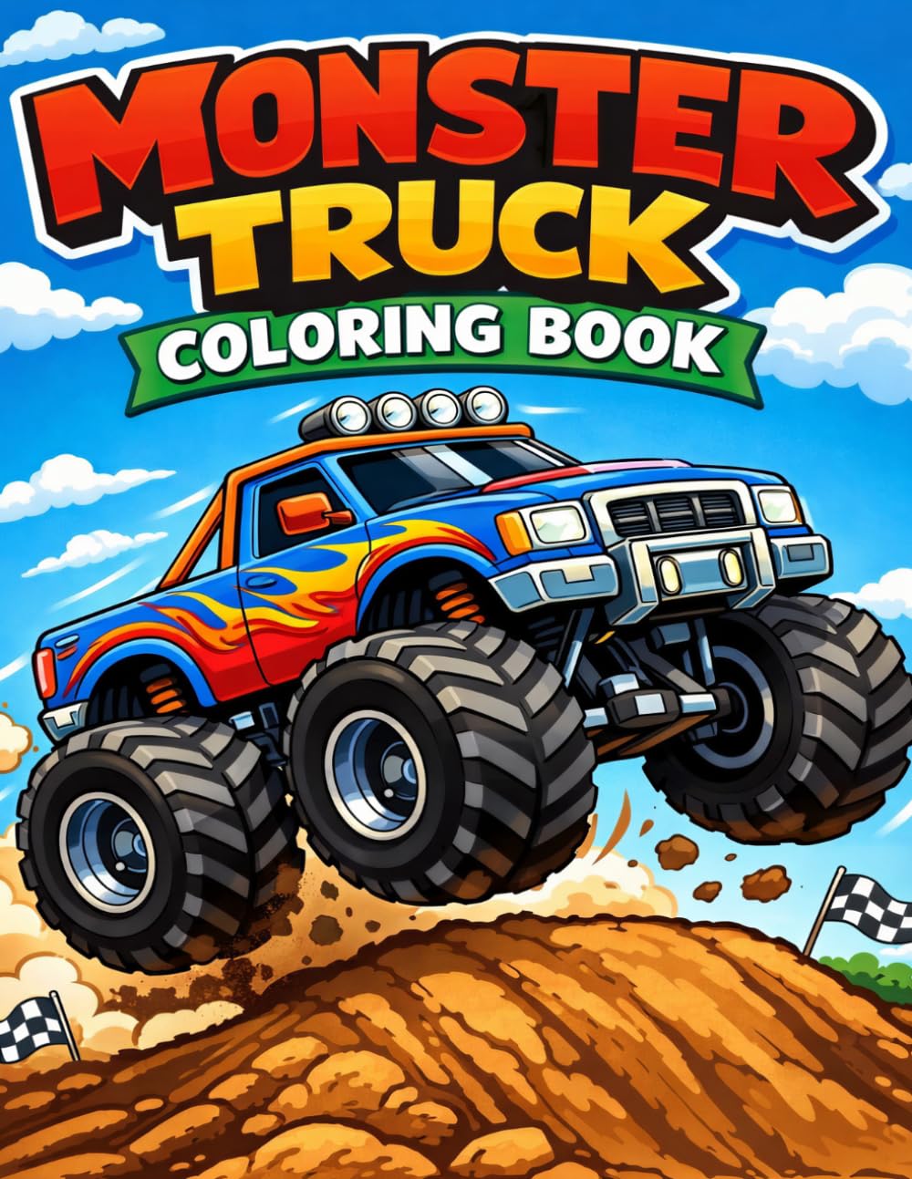 Monster Truck Coloring Book: 30 Fun and Easy Monster Truck Pages for Kids Ages 4–8