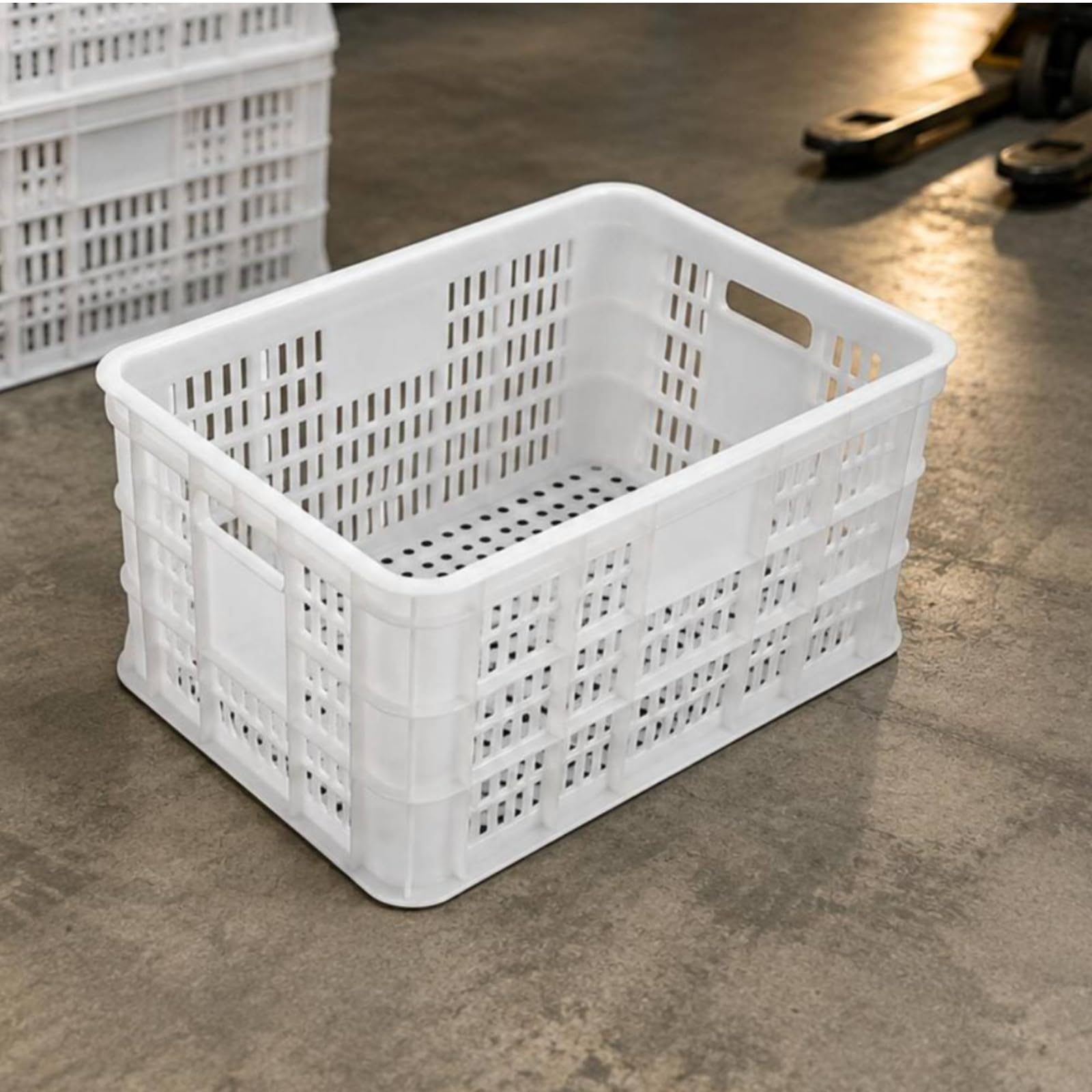 Almencla Aufbewahrungsbox Kiste Lagerbehälter Rechteckige Form mit Praktischer Belüftung Und Grifftaschen für Transport, Extra Dicke Version 30 Jin, Länge 47 Cm, Breite 31 Cm, Höhe 27 Cm