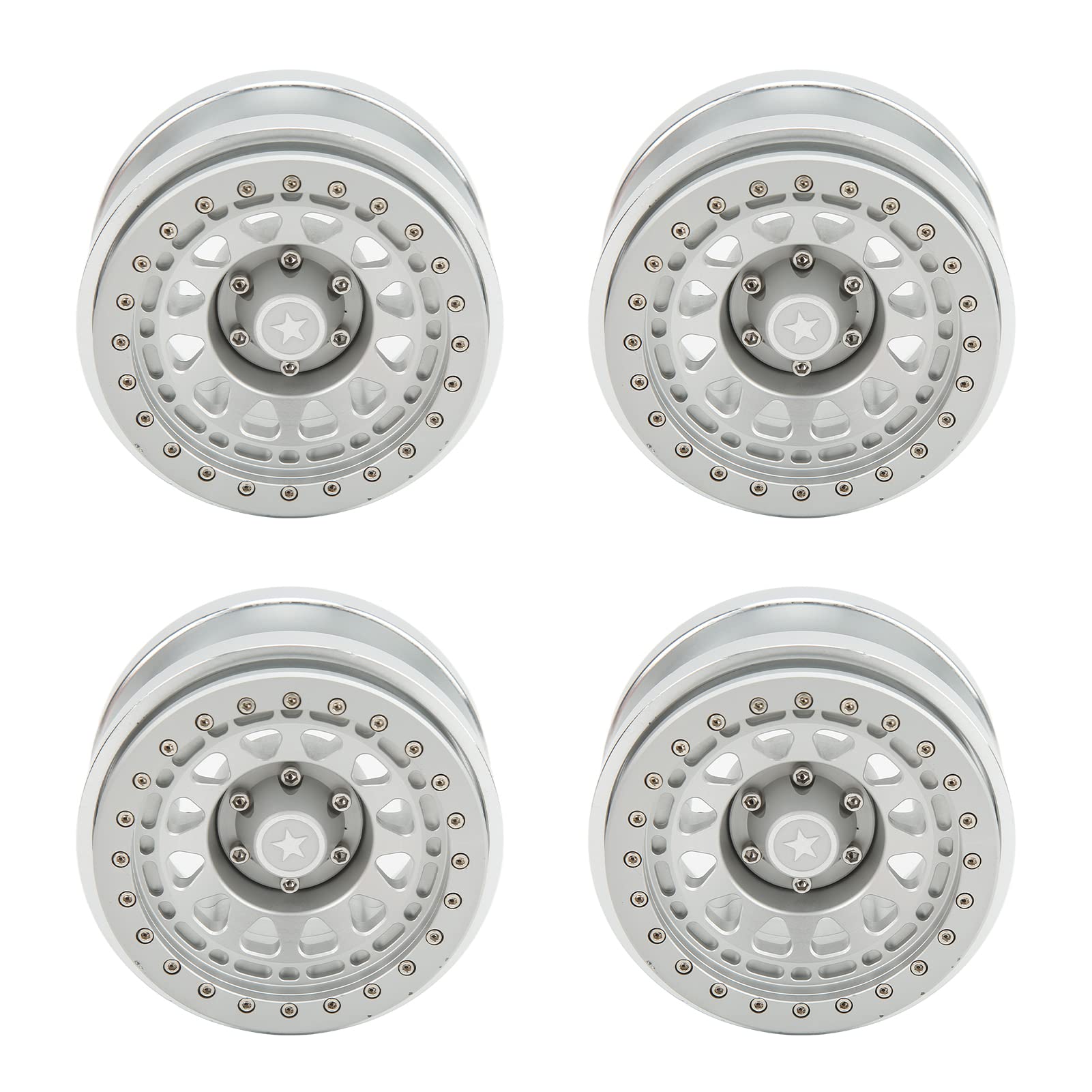 Alomejor 2,9 -calowa Piaste Koła w Trwałym Stopie Aluminium dla Axail SCX6 1/6 RC, RC z Samochodem Opornym na Samochód z stabilnością i wydajnością (SILVER)