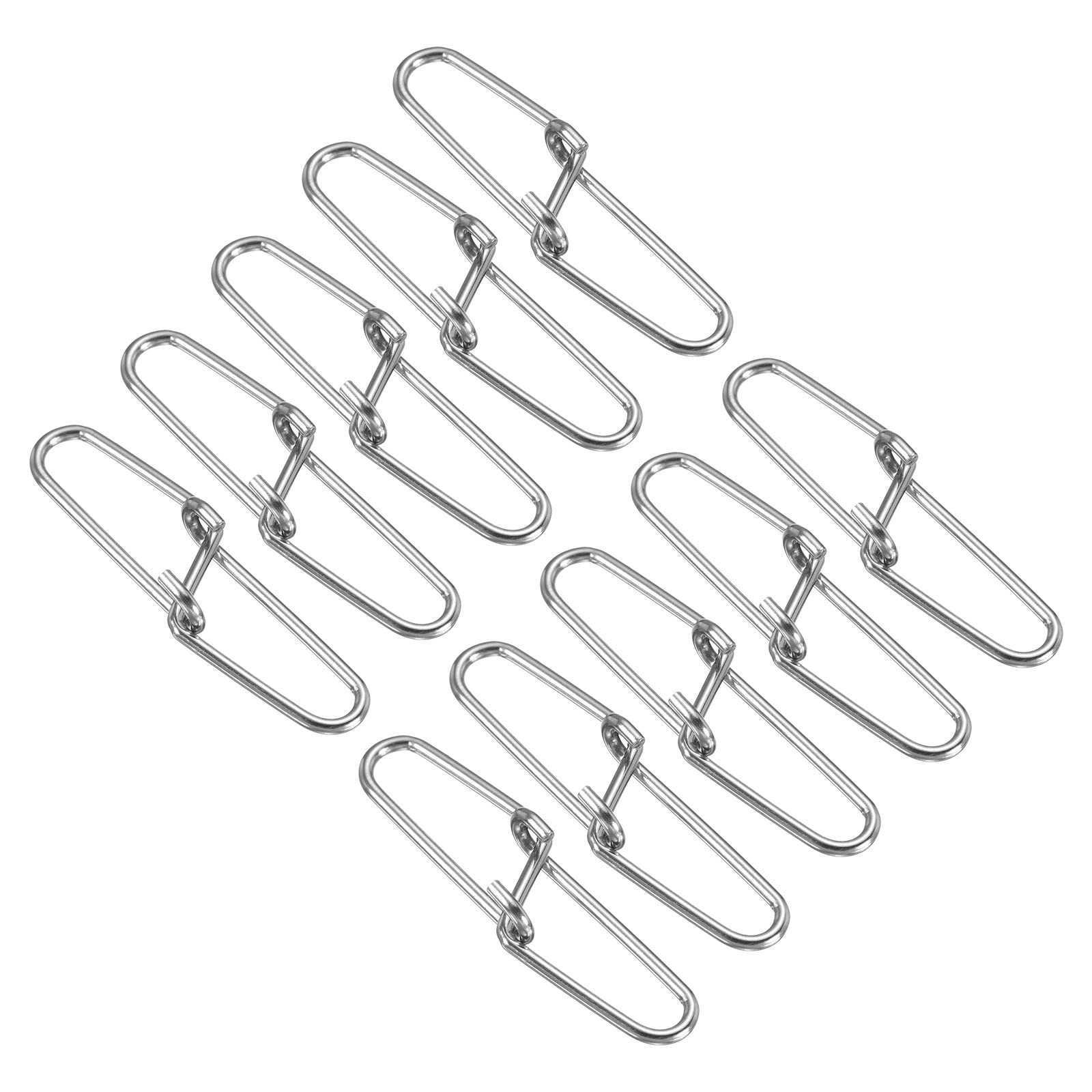 PATIKIL Double-Locking Snacks, 100 Pack 88LBS Stainless Swivel Sliders Rings Fishing Tackle Kit for Saltwater Freshwater Water, Silver