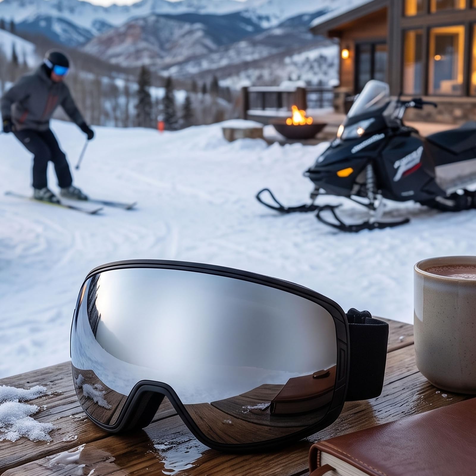Keenso Skibrille mit Anti-Beschlag-Dual-Layer-Linse