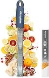 Microplane Grattugia Zester Blu Denim Ideale per Agrumi, Formaggio a Pasta Dura, Zenzero, Cioccolato e Noce Moscata con Lama Fine - Made in USA - 1