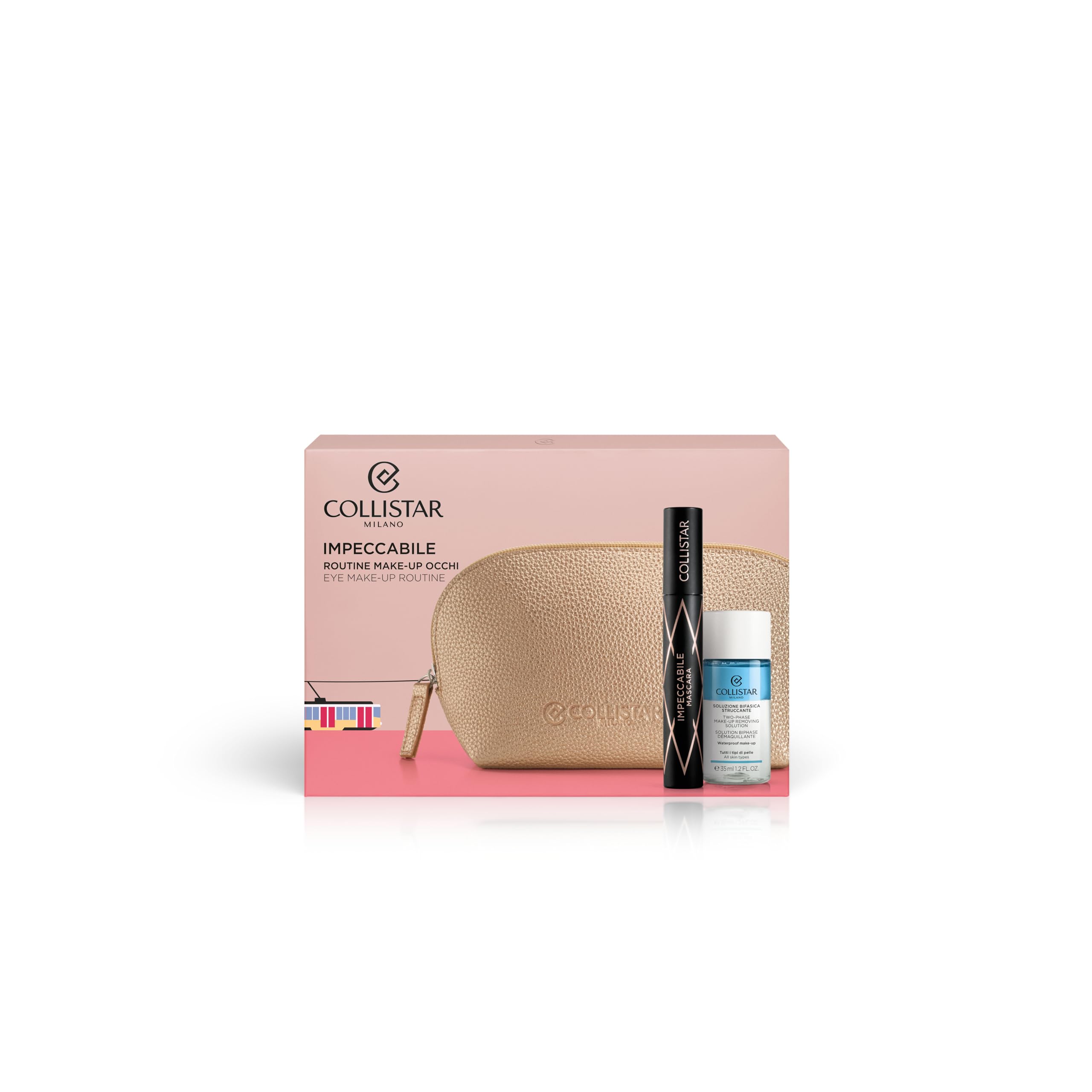 Collistar Cofanetto Regalo Make up Donna, Pochette con Impeccabile Mascara Ultranero e Soluzione Bifasica Struccante 35 ml