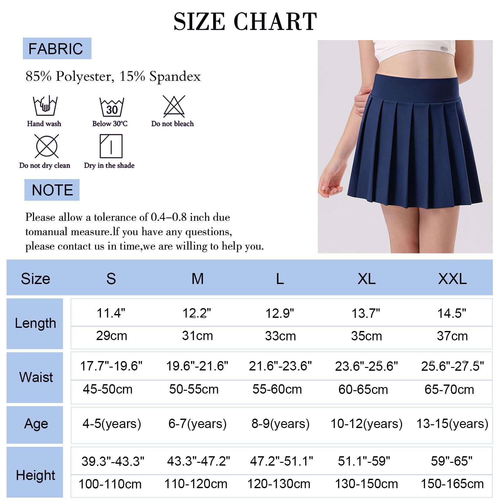 Bezioner Falda de Tenis para Niñas Faldas Plisada de Golf Uniforme Escolar con Interior Shorts y 2 Bolsillos