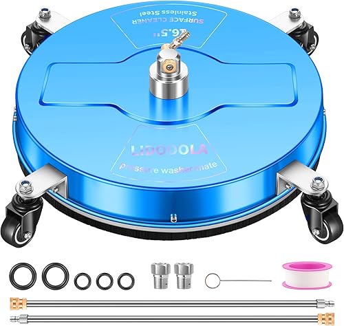 Miniatura 16 de PWS14G - Limpiador de superficies de hidrolavadora de 14 pulgadas con 4 ruedas, limpiador de superficies de acero inoxidable verde recubierto