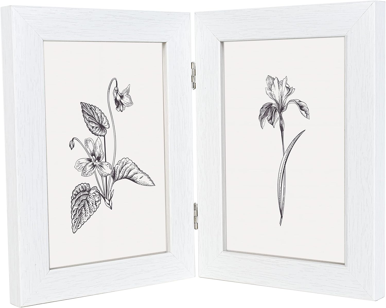 Clay Roberts Double Photo Picture Frame 6 x 4, White, Holds 2 Standard