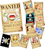 CBKSUHBADE 15in×11in Anime One Piece Wanted Bounty Posters, New Edition, 10 Straw Hat Pirates Crew Zoro, Sanji, Luffy, a Set of 11PCS