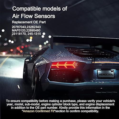 Miniatura 4 de 20787043 Sensor de flujo de aire masivo Sensor MAF Reemplazo OE 23262343 MAF0120, compatible con Chevrolet Silverado 1500 2500 3500 Equinox