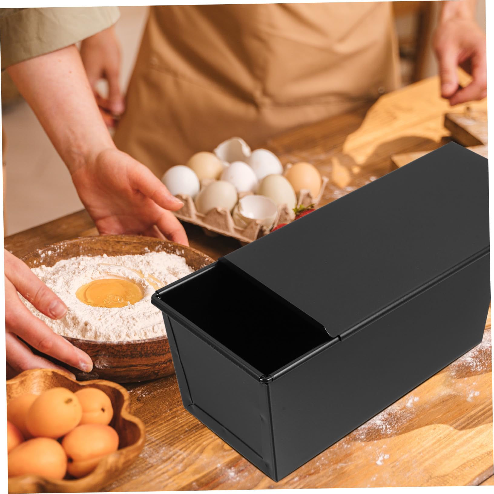 Eckige Brotbackform aus Rostfreiem mit Abnehmbarem Deckel Antihaftbeschichtete Toastform für Einfaches Backen Vielseitig Einsetzbar für Zuhause Bäckerei und Restaurant Sicher und