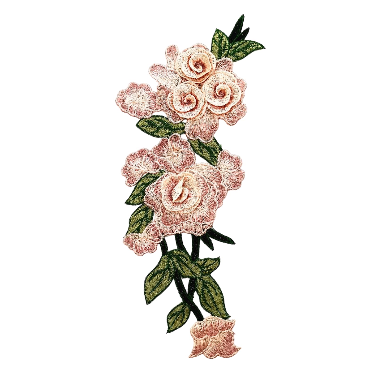PURPLELILY Water Soluble Embroidered Fabric Applique Iron on Flower Sticker for Cheongsam Dress Jackets Clothing Embellishment Blossomy Fabric Fixes