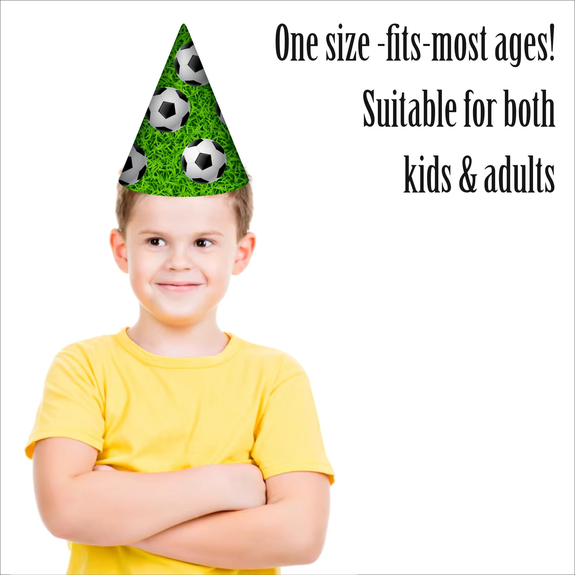 Party Baazaar Soccer Birthday Cap for Kids | Football Theme Party Hat for Boys | Sports Party Decoration (Pack of 10) 2