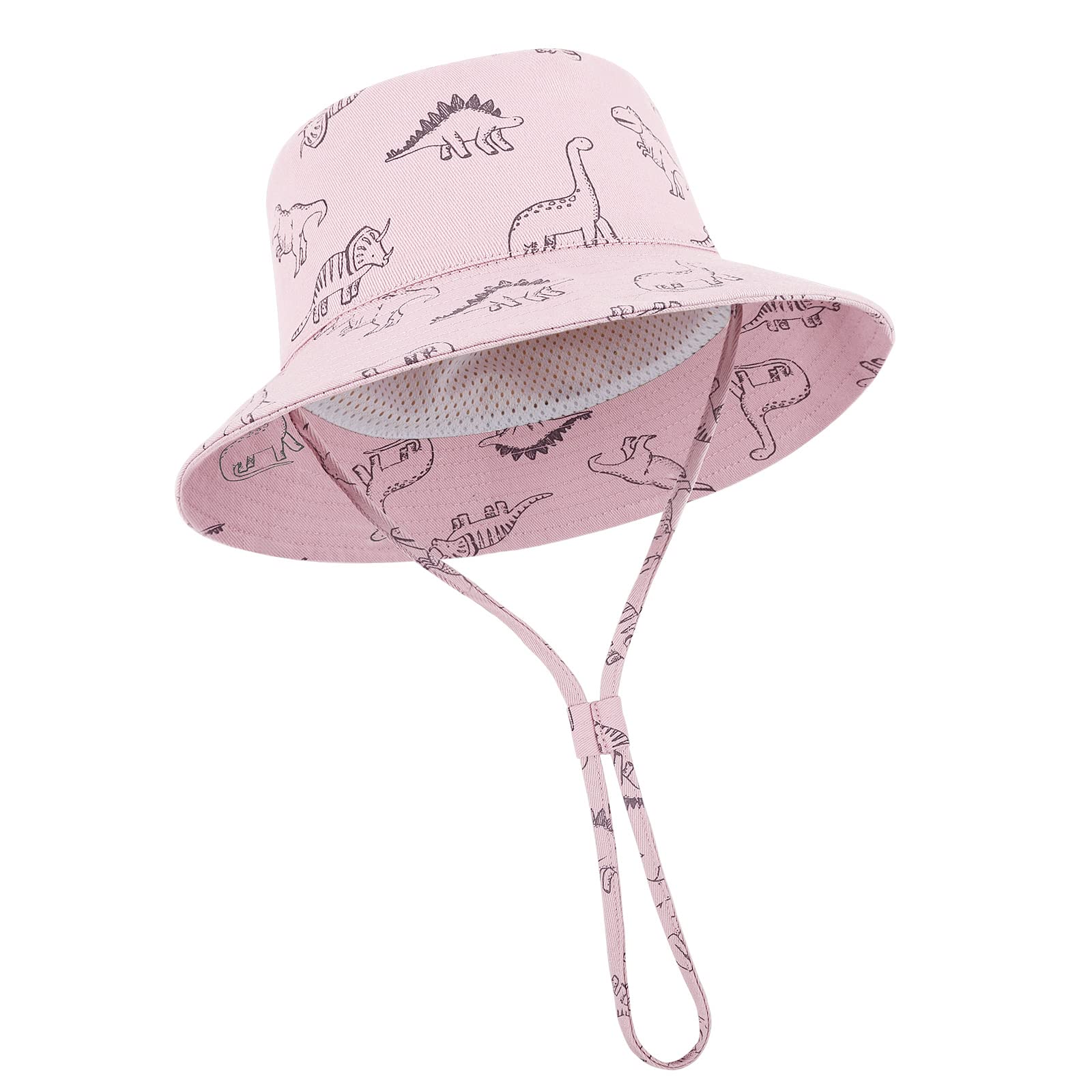 TOMEEK Sombrero de Sol para Bebé Gorro Bebe Verano Gorra Pescador Protección Solar Bebé Niños y Niñas UPF 50+ Gorra Playa Plegable con Correa Ajustable para la Barbilla y ala Ancha
