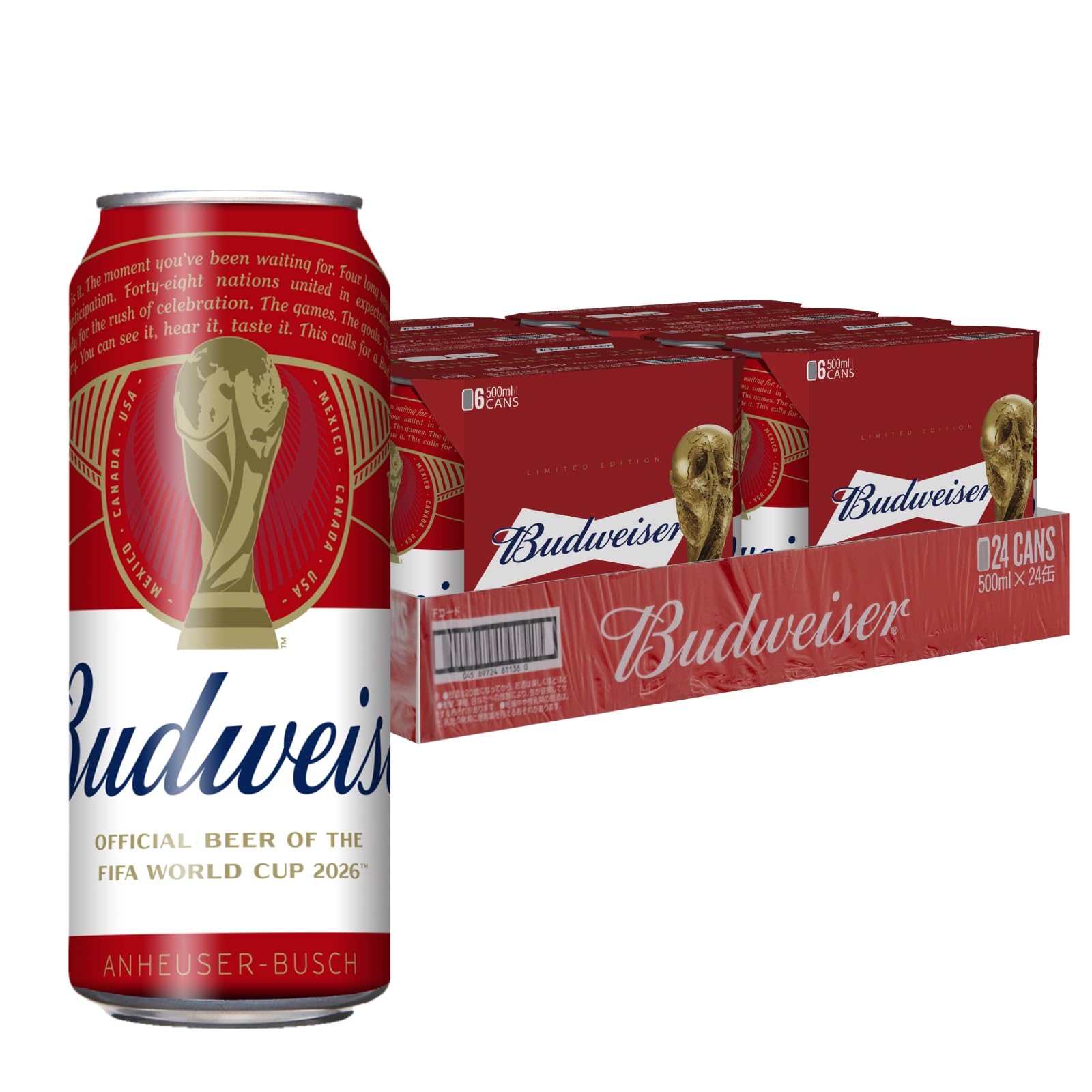 バドワイザー 缶 Budweiser [ ラガービール 500ml × 24本…