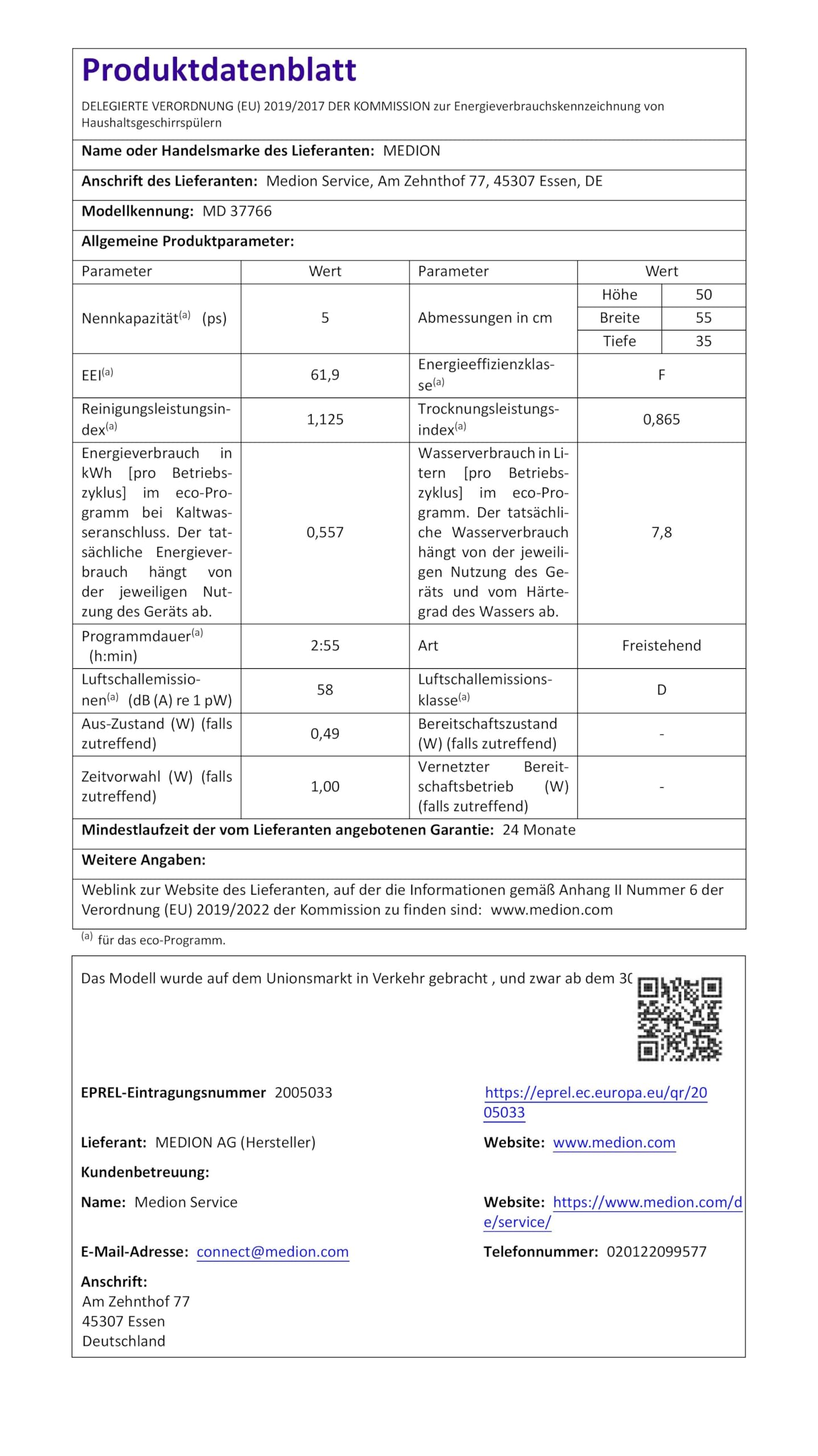 MEDION Mini Geschirrspüler DWT51 Tischgeschirrspüler mit Touch-Bedienfeld 5 Maßgedecke 7 Reinigungsprogramme weiß