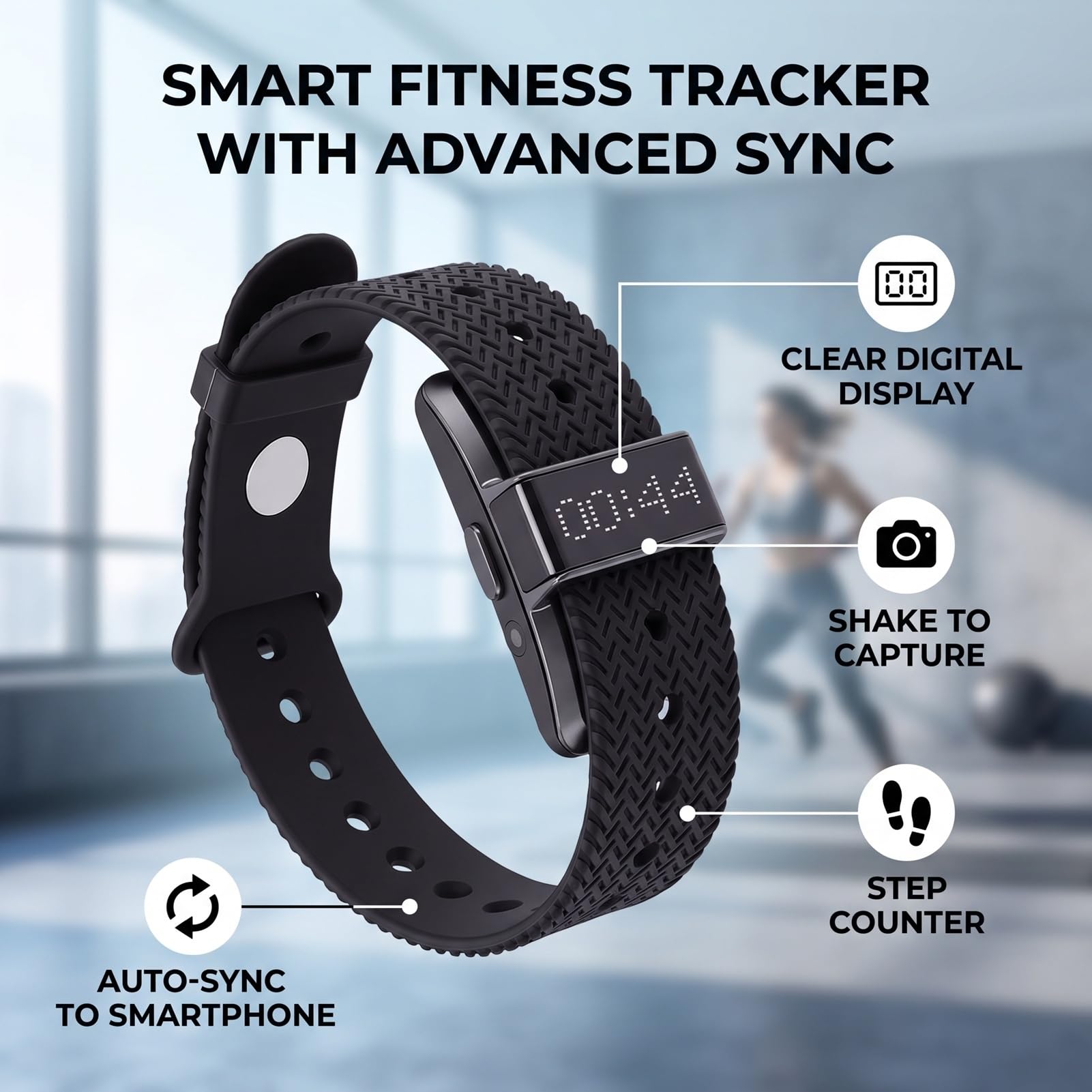 Bracciale Intelligente IP68 Monitor del Sonno Impermeabile (BLACK)