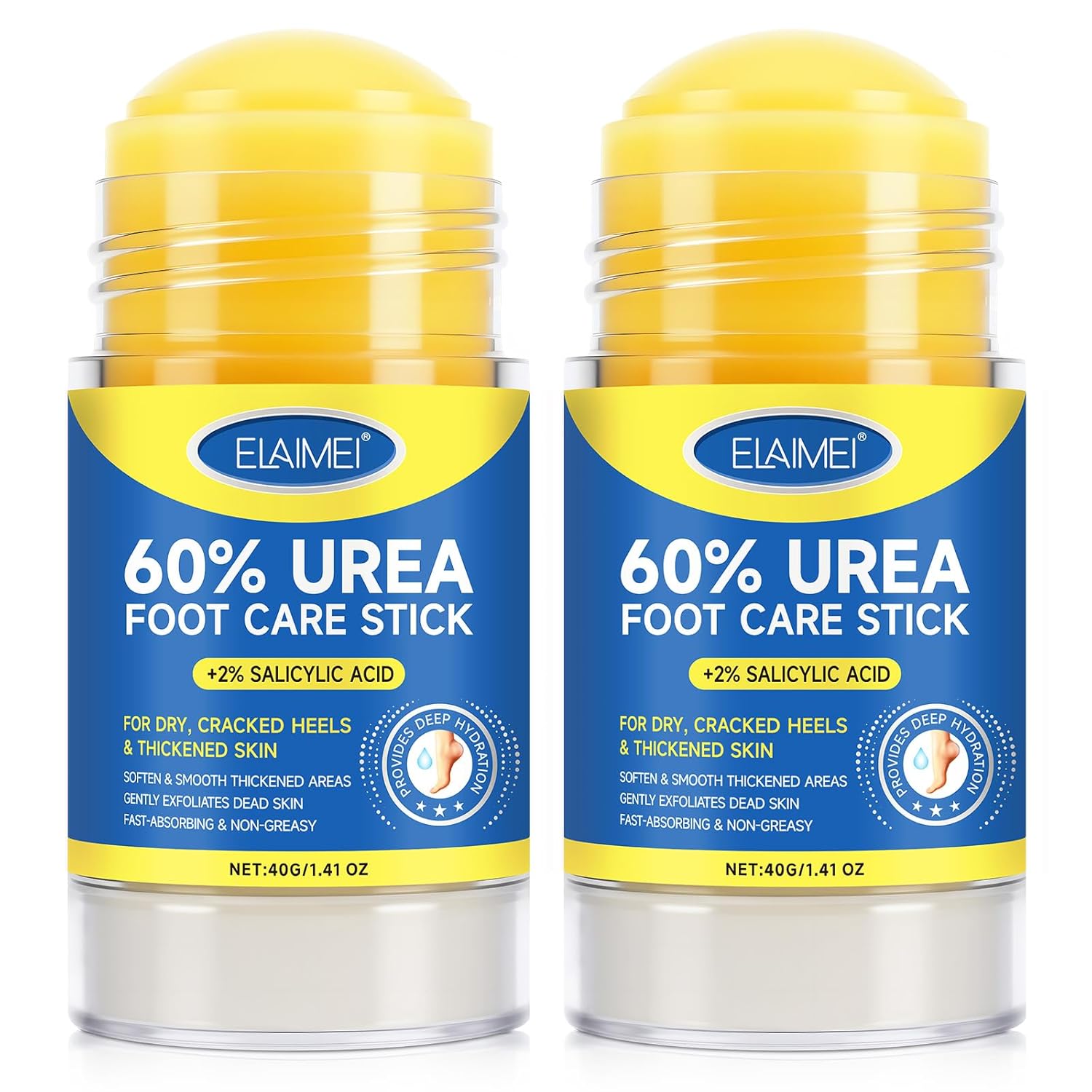 2 PCS Urea Cream 60% Urea Cream 60% Foot Care Stick Deeply Moisturising and Fast Absorbing Gentle Exfoliation For Dry, Cracked Heels & Thickened Skin 2 PCS Urea Cream 60% Urea Cream 60% Foot Care Stick Deeply Moisturising and Fast Absorbing Gentle Exfoliation For Dry, Cracked Heels & Thickened Skin