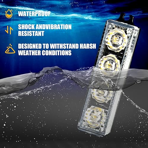 Miniatura 3 de FXC 2 luces estroboscópicas intermitentes de montaje en superficie de 4 LED para camión, vehículo, luz de rejilla LED, faro de emergencia, luces de