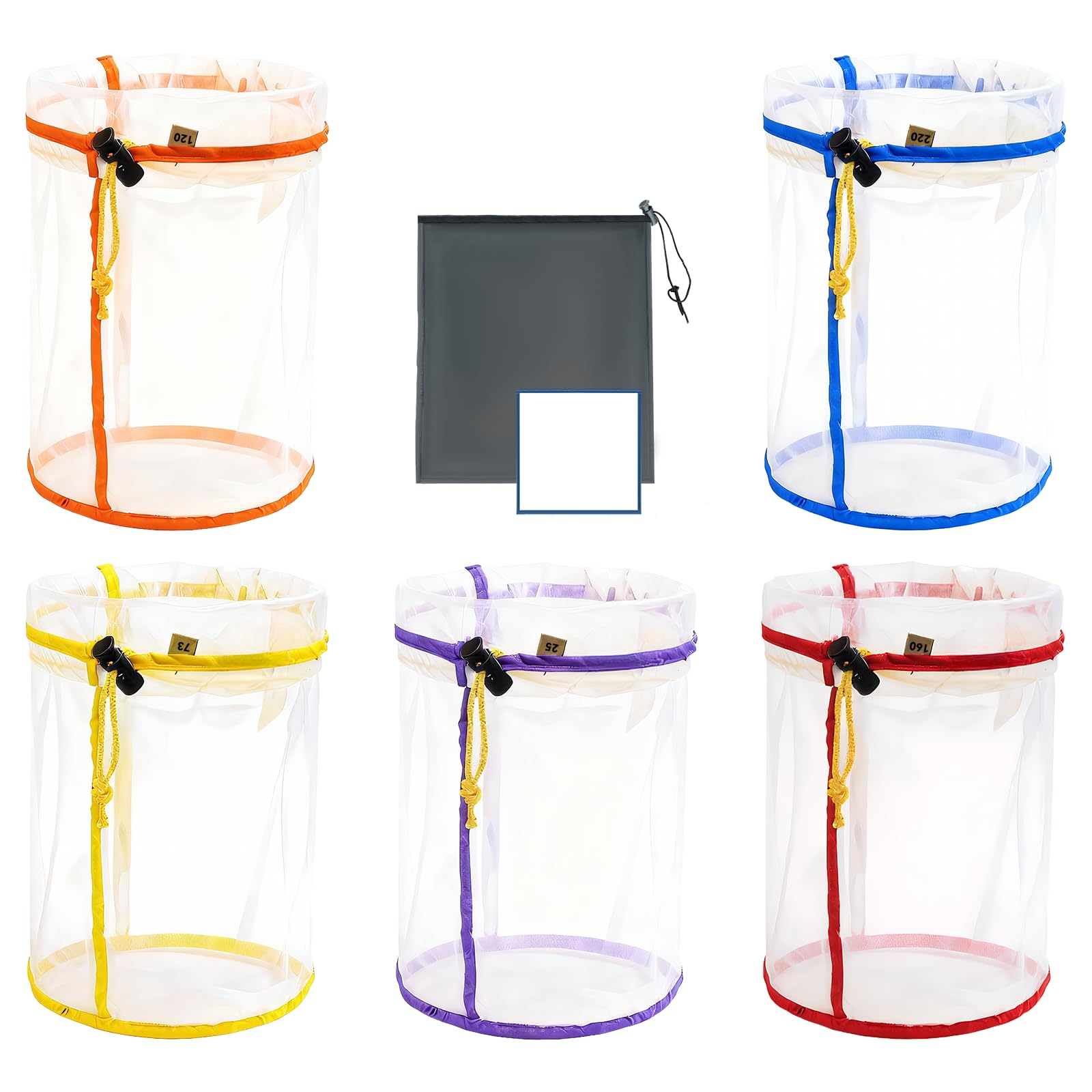 5 Gallonen Mesh Bubble Bags for Sustainable Filtration of Herbal Extracts, Pflanzsäcke Presssieb und Aufbewahrungsbeutel Kit für Kräuterextraktion und Produktion (25 to 220-Mikron)