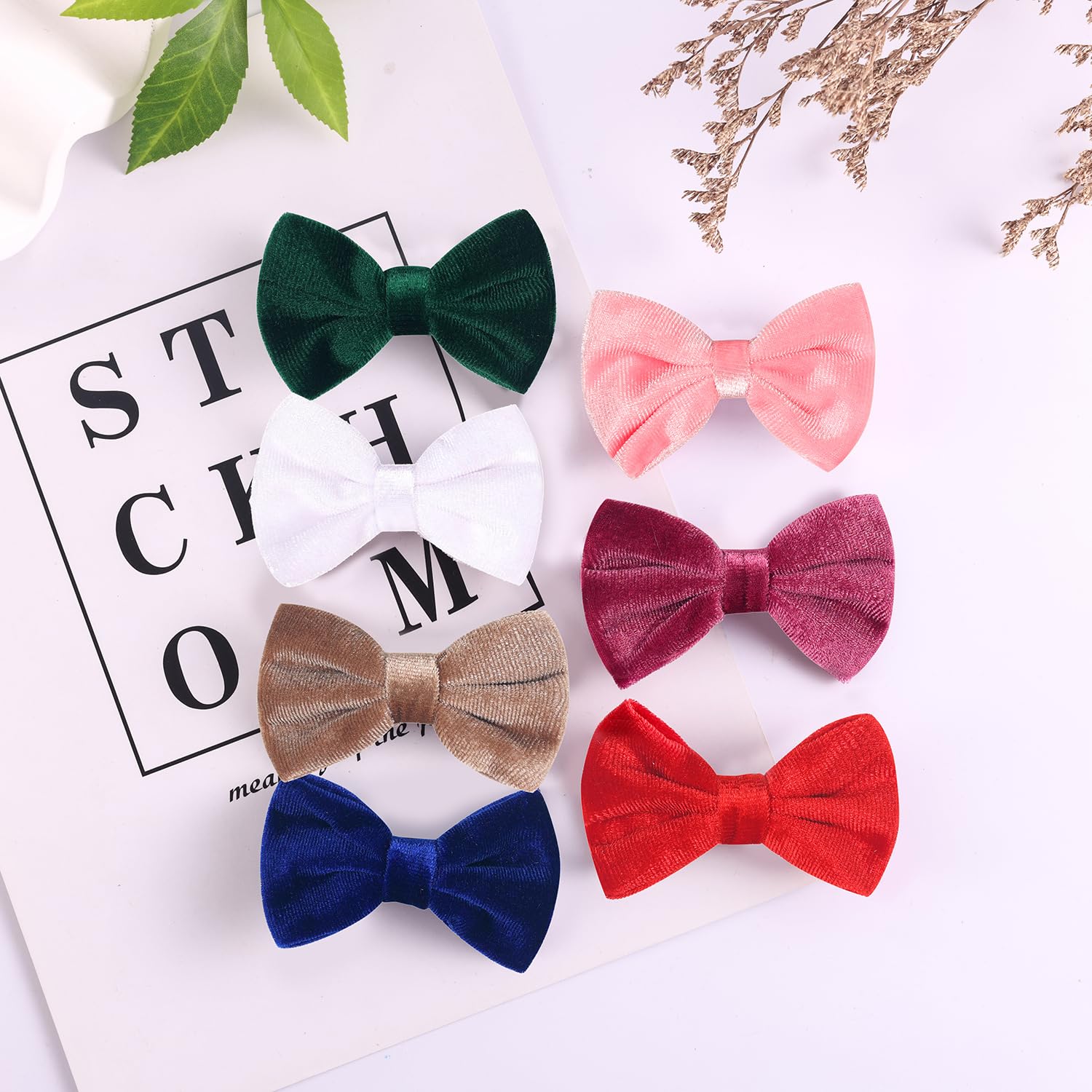 Love Fairy - Pinza para el pelo de terciopelo con lazo de 3.2 pulgadas, accesorio para el cabello con lentejuelas para niñas, adolescentes y mujeres (marrón claro)