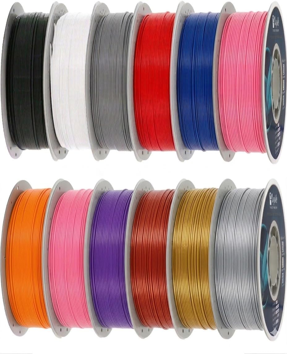 PETG Filament 10KG Color Mix Bundle – 10 Rolls Bundle, 1.75mm ±0.03mm High Precision, High Toughness & Heat Resistance, Compatible with FDM 3D Printers
