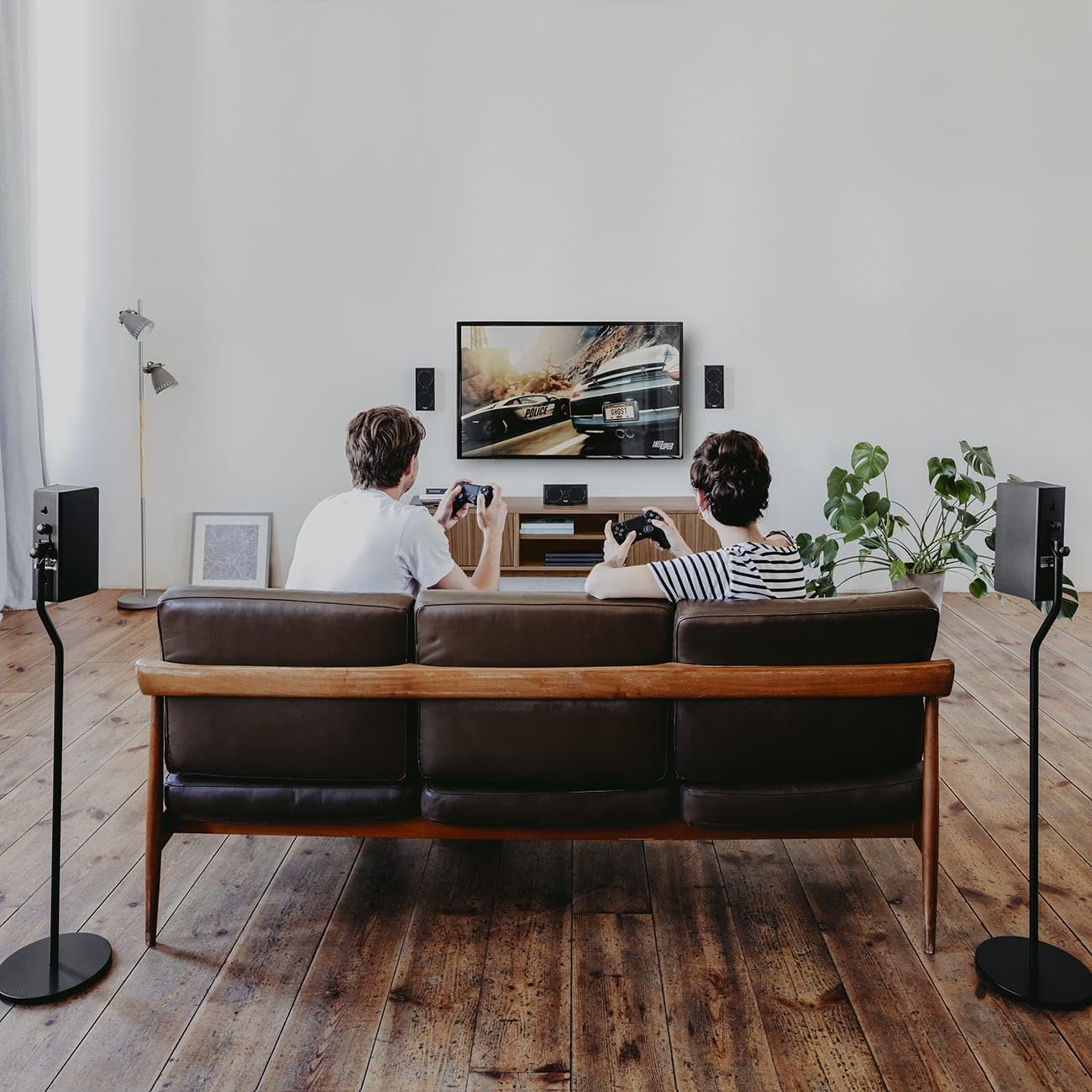 Teufel CONSONO 35 Concept Power Edition 5.1 Surround Soundsystem - Sistema home cinema completo con ricevitore AV integrato e Bluetooth, Dolby Audio, HDMI ARC CEC per Giochi, Film, Musica - bianco