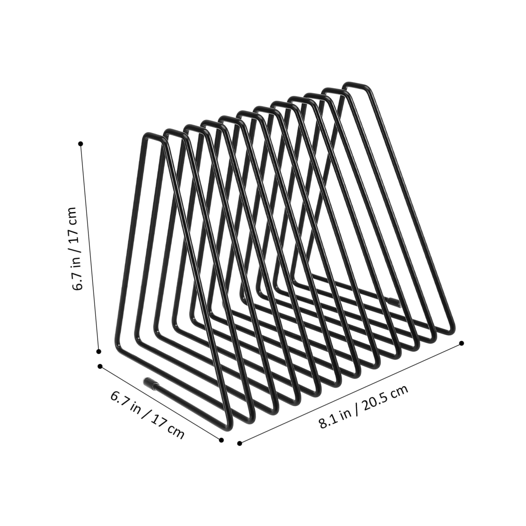 AUTSUPPL Stylish Wire Triangle Book Stand 11 Slot File Folder Organizer Metal Wire Desktop Storage Rack Binder Storage