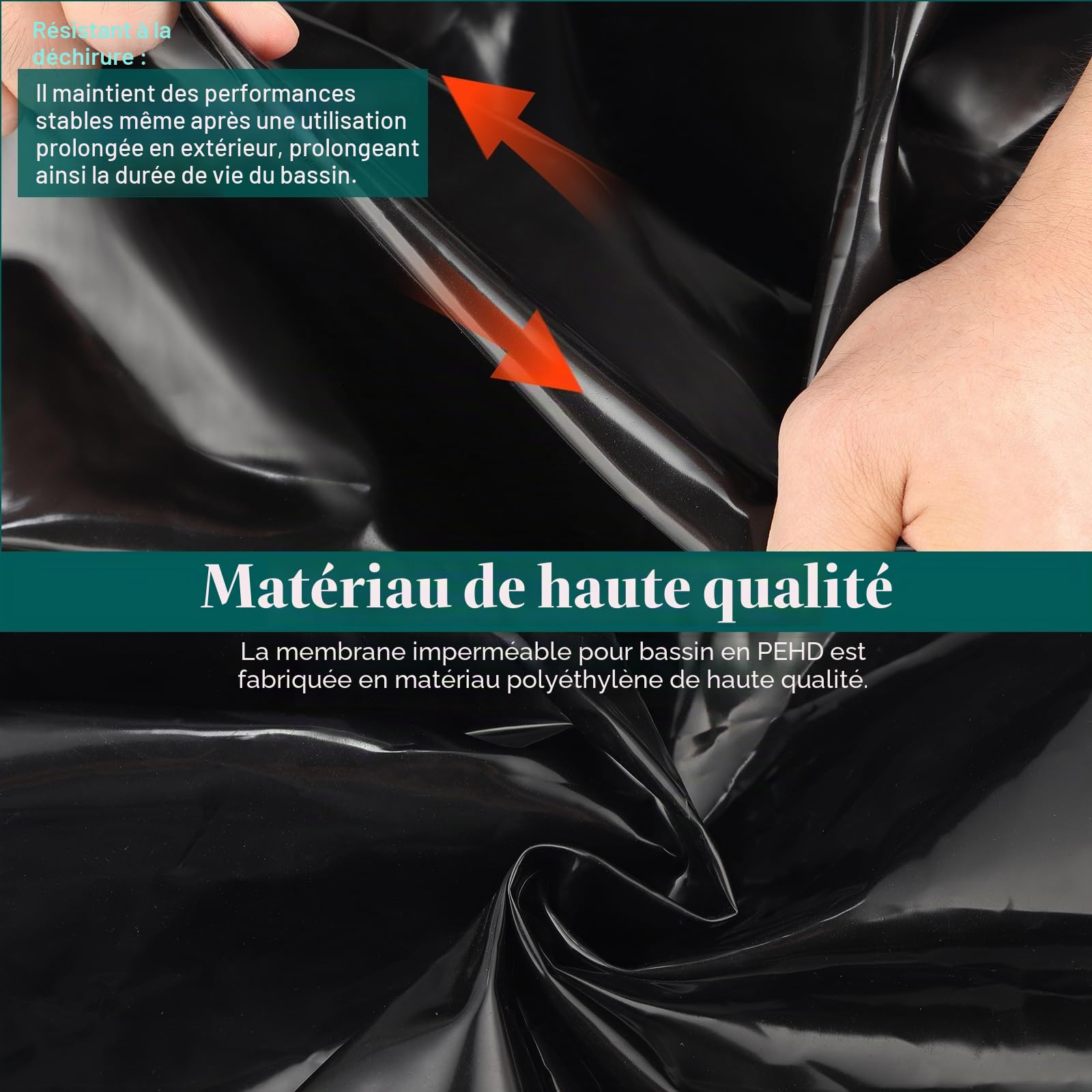 Coolty Revêtement de bassin noir à usage intensif pour bassins de jardin - Doublure préformée pour bassins à poissons, ruisseaux, fontaines et cascades (3 m x 4 m)