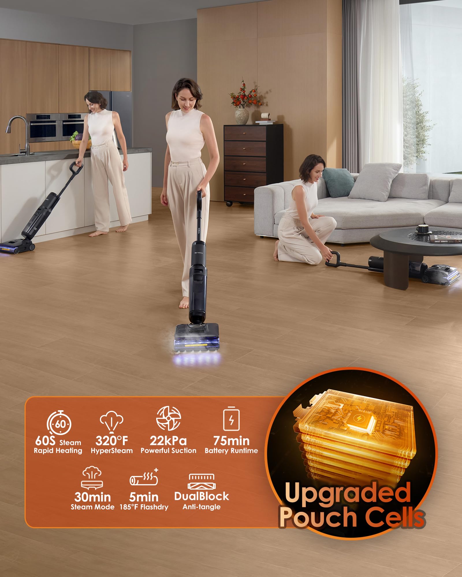 Shark Steam & Scrub Steam Mop, All-in-One Hard Floor Cleaner, Grey, S8001 product image 14