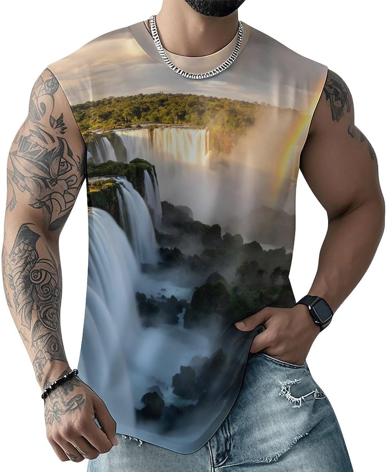 Iguazu Falls Men's Sleeveless Shirt Small