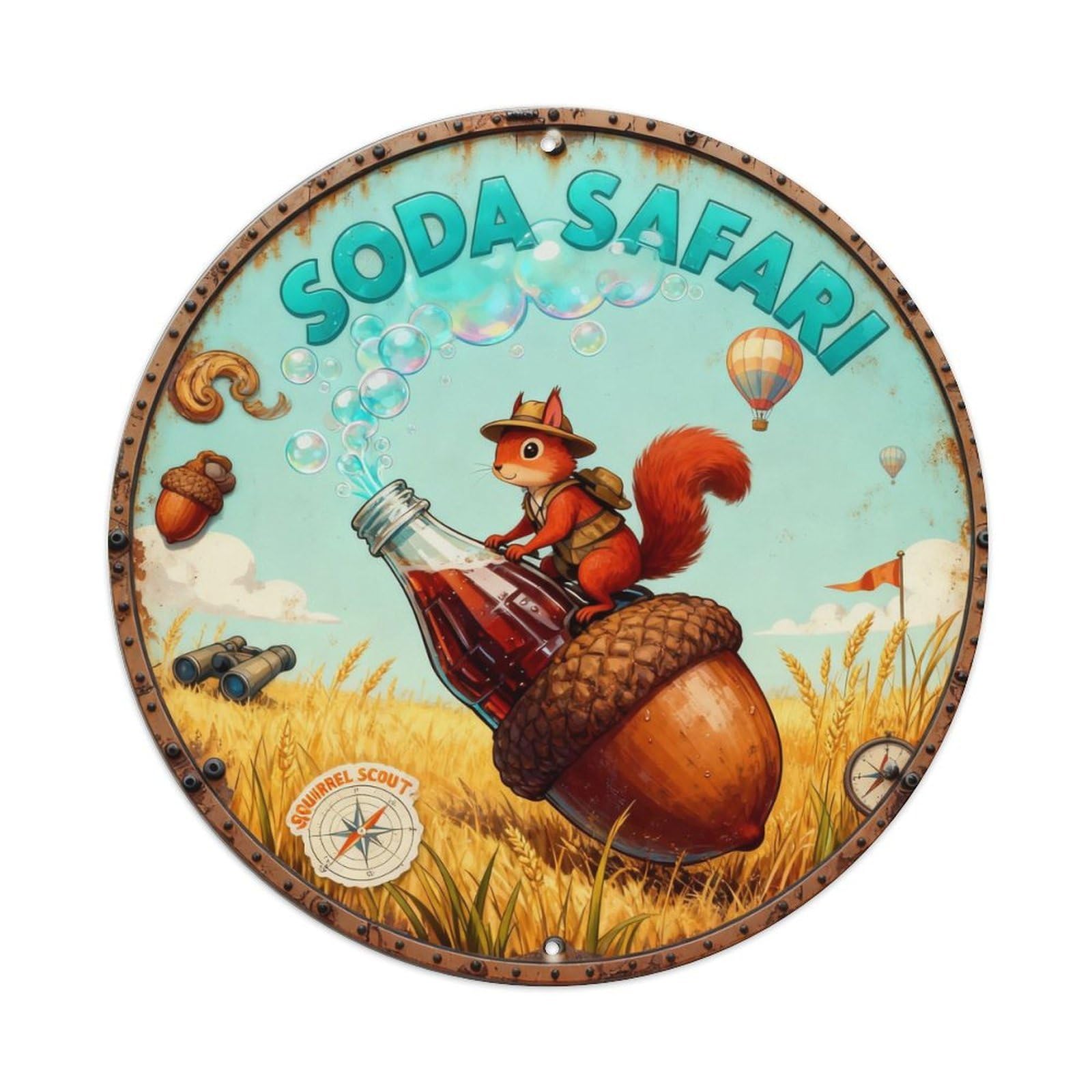 Soda Safari Sign Metal Tin Sign Plaque