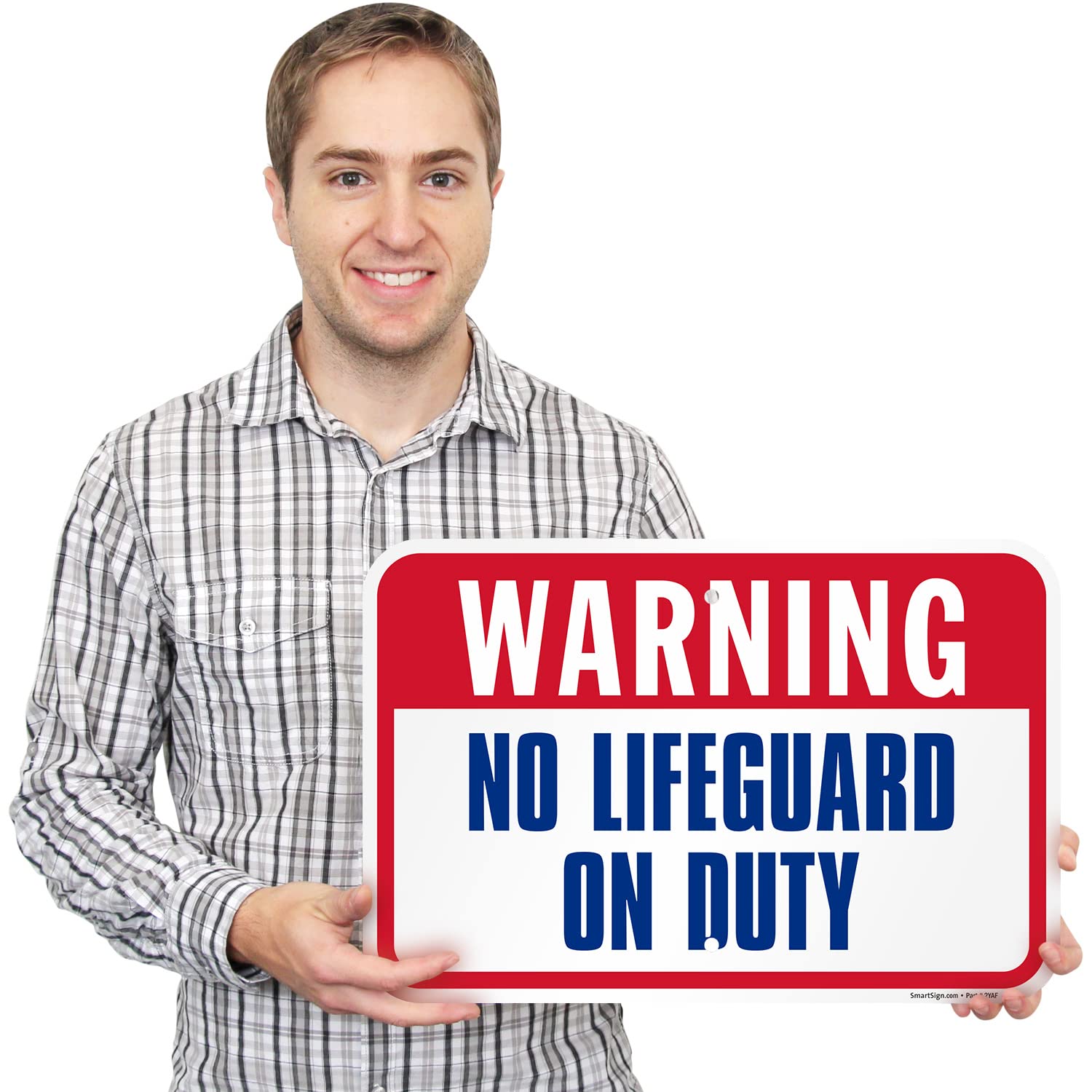 Cartello “No Lifeguard On Duty” Per Piscina - 45,7 X 61,7 Cm - Alluminio Riflettente 3M, Resistente Agli Agenti Atmosferici, Fori Preforati - Facile Da Montare - Sigo Signs - 4