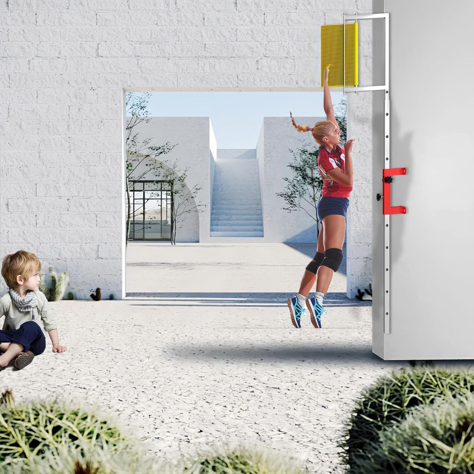 Medidor de salto vertical ajustable de pared para pruebas de atletismo