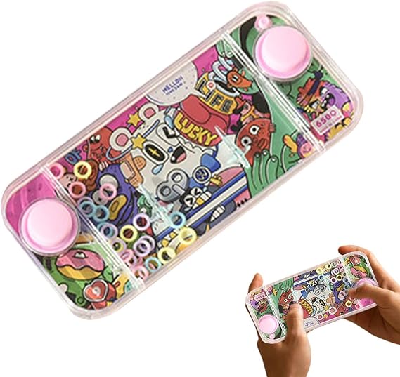 Water Ring Game Machine - Handheld Water Ring Toss Game | Mini Finger Coordination Games, Sensory Educational Puzzle Toy, Fun Reflex Training Games for Children Adults Family Travel Entertainment