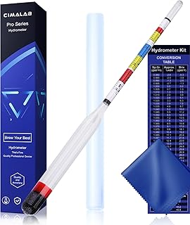 Triple Scale Hydrometer, Specific Gravity Hydrometer for Wine, Mead, Kombucha & Beer, Mead Making Kit, ABV Hydrometer Tester, Brix Test, Hydrometer Alcohol Tester for Home Brewing Supplies