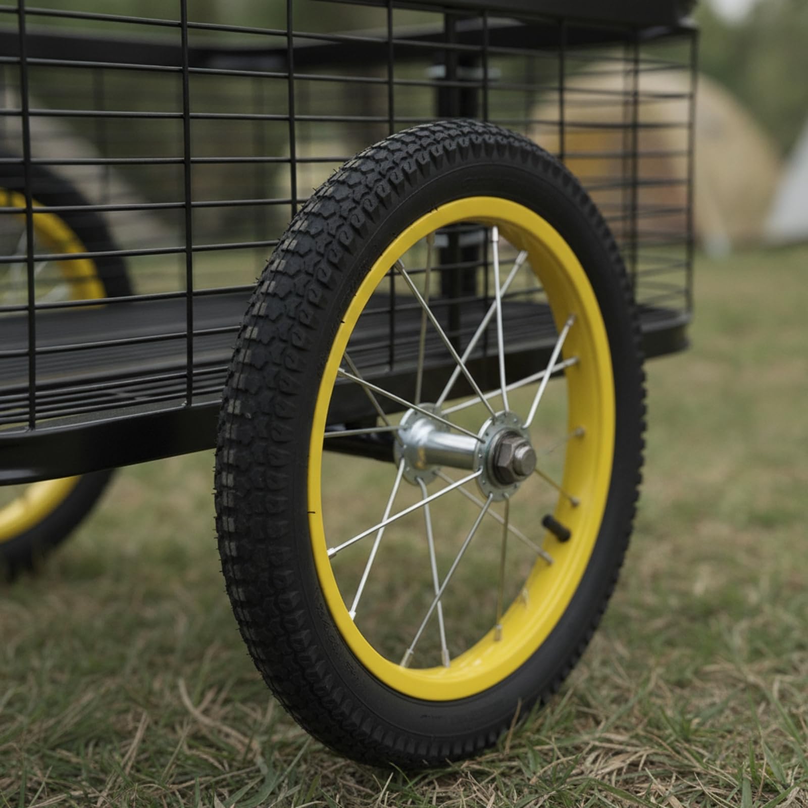 Amagogo Remolque para Bicicleta Remolque Carrito Tráiler Carro con Canasta Metálica Transpirable con Manejo Cómodo y Buena