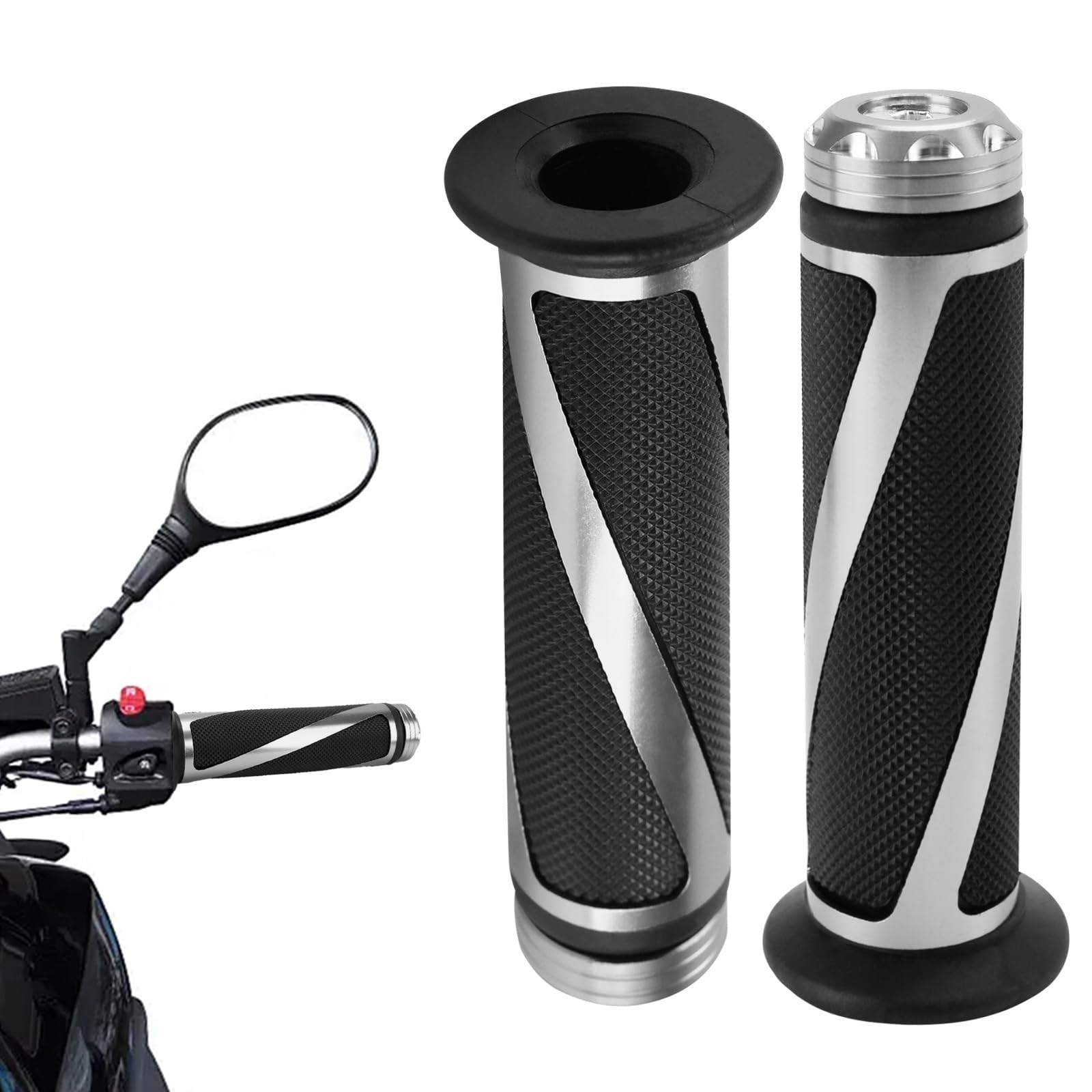 2PCS Motorcycle Handlebar Grips,22mm/24mm Motorbike Handlebar Rubber Grips,Non-slip Motorcycle Handle Bar Hand Grips,Bike Grips,Throttle Grip for Motocross Dirt Pit Bike Motorbike Grips — view 9