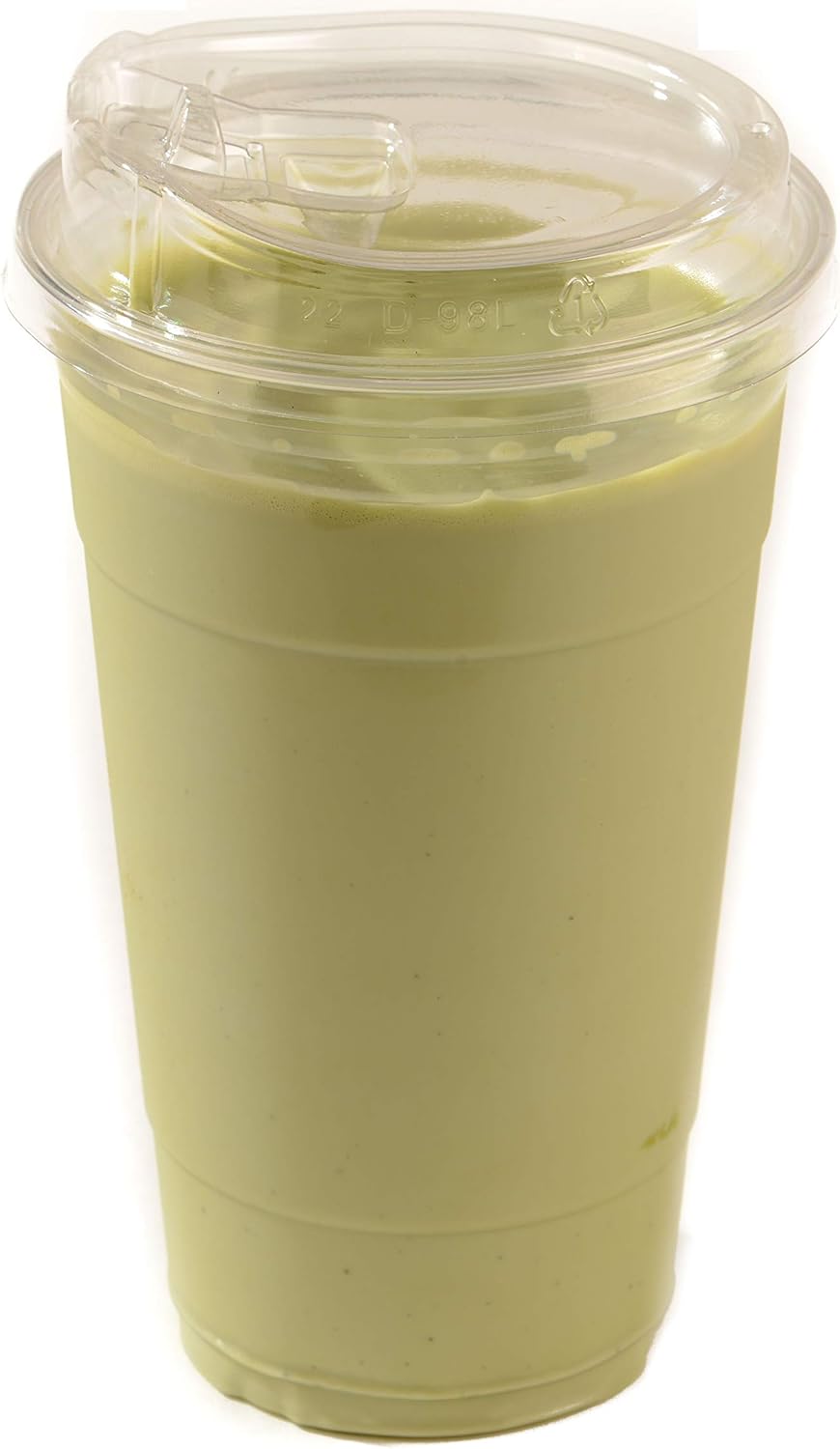 EcoQuality 150 Pack 20 oz Clear Plastic Disposable Pet Cups with Sip Through Lids | Ideal for Parfait, Juice, Soda, Party Cups