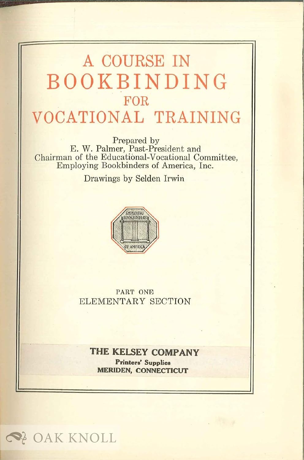 Course in Bookbinding for Vocational Training: A
