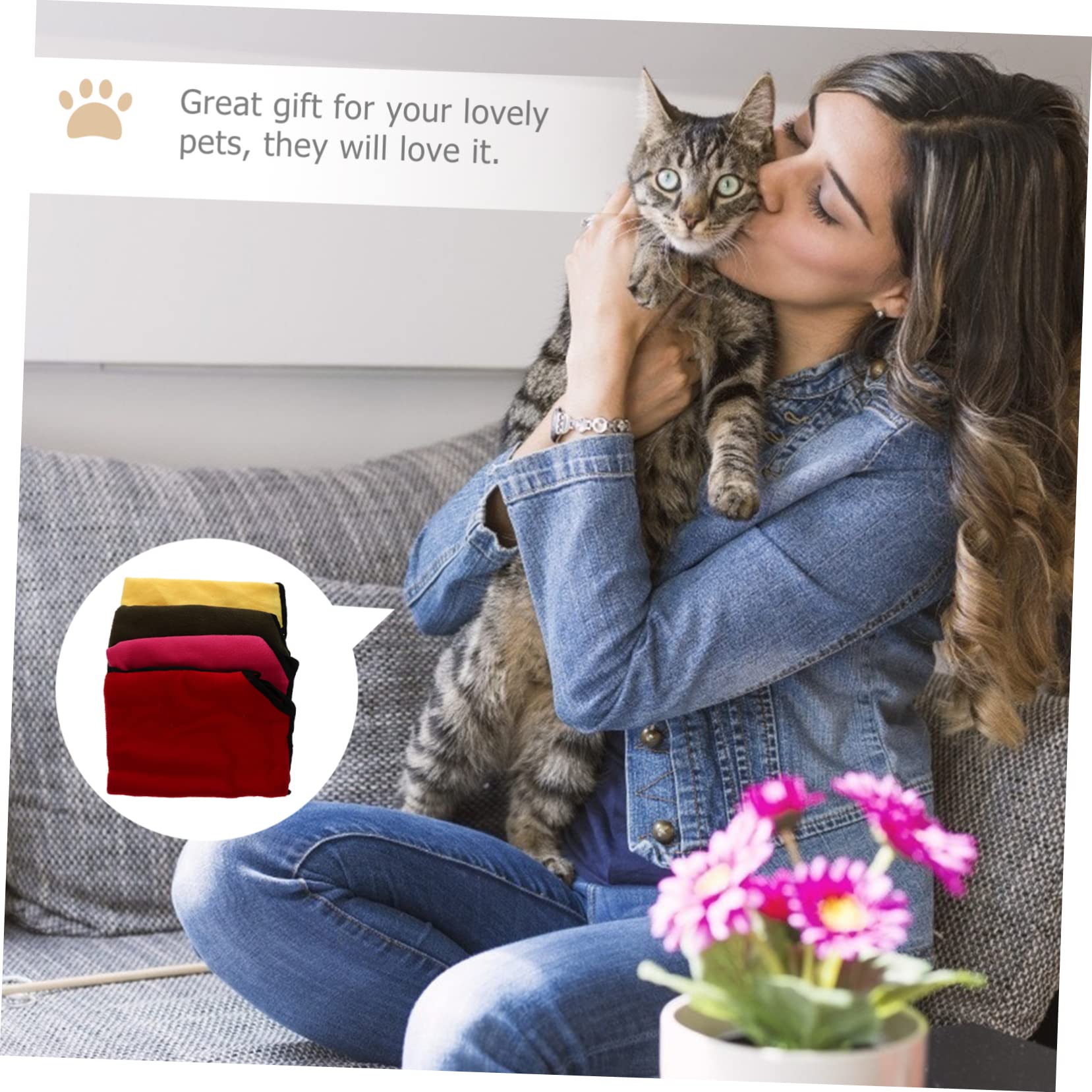 VANZACK Breathable Mesh Cat Hammock Bed Swing for Cats 4pcs Cat Hammock Hanging Resting Sleeping Seat for Pet Comfort Random Color