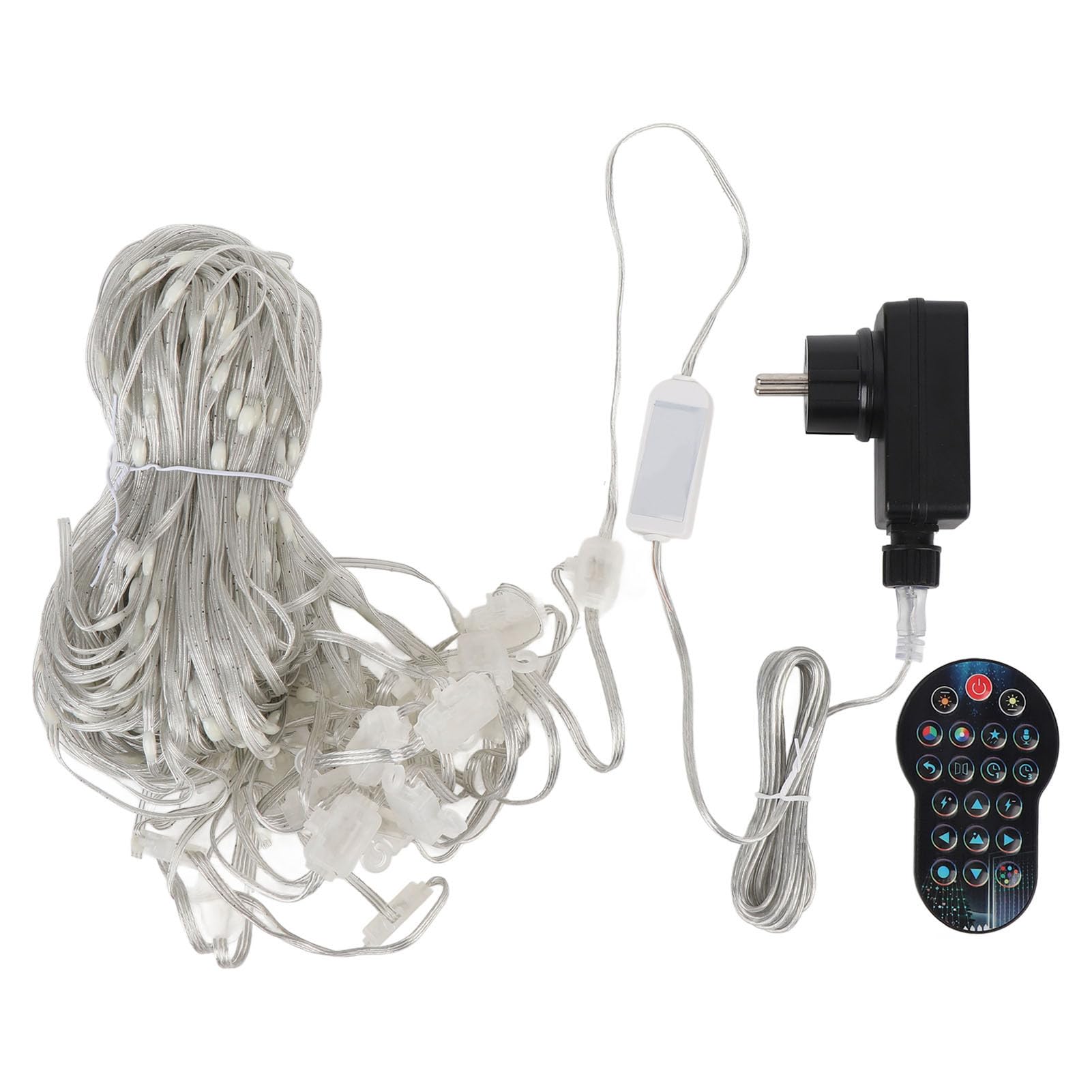 KKPLZZ Guirlande lumineuse pour rideau - 400 LED RVB - Télécommande programmable - Contrôle par application - Lampe de rideau de fenêtre - Guirlande lumineuse d'intérieur pour mariage, vacances,