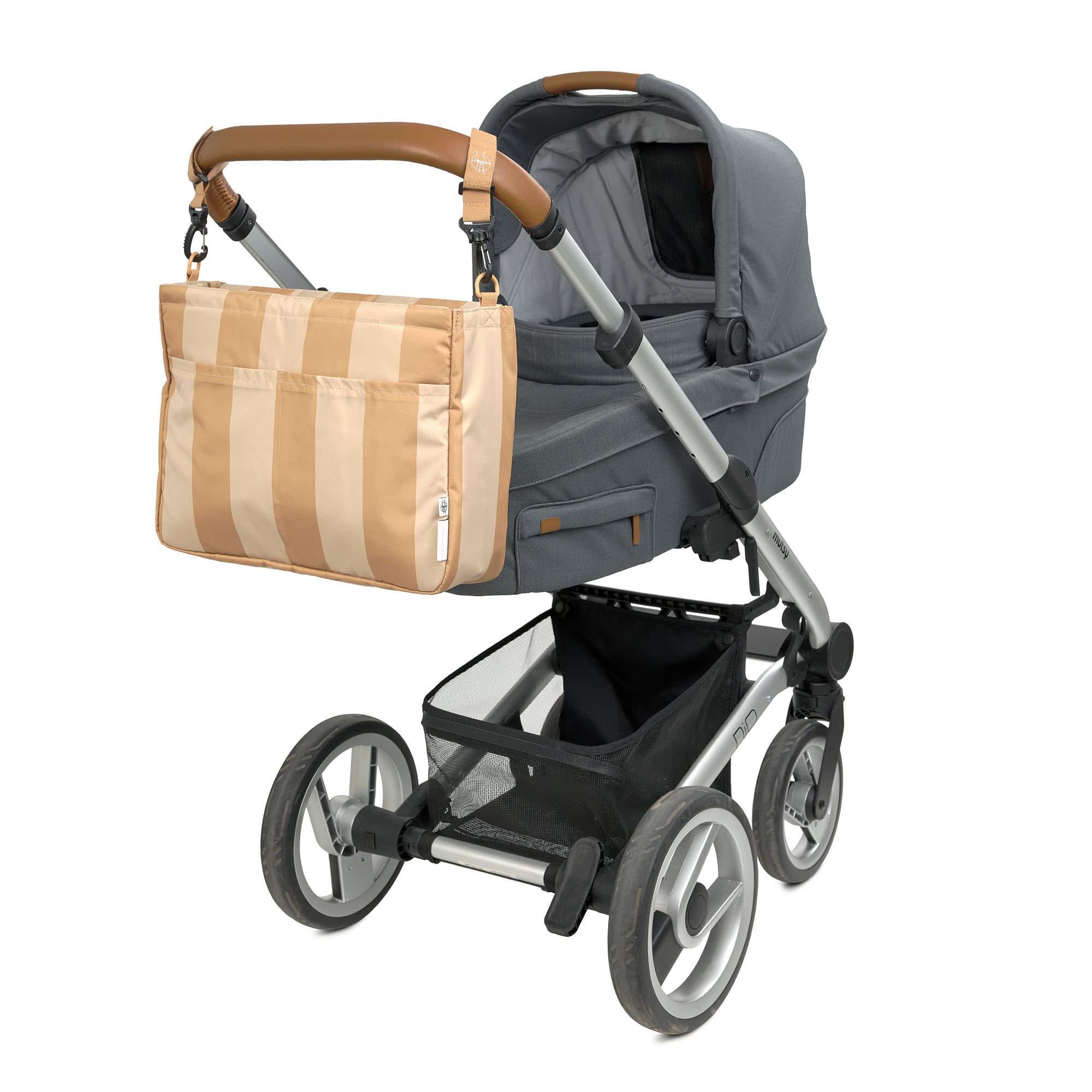 LÄSSIG Organizzatore per carrozzina per bebè Organizzatore per borsa con attacco per carrozzina e tracolla/Casual MIX Multi Bag beige/camel