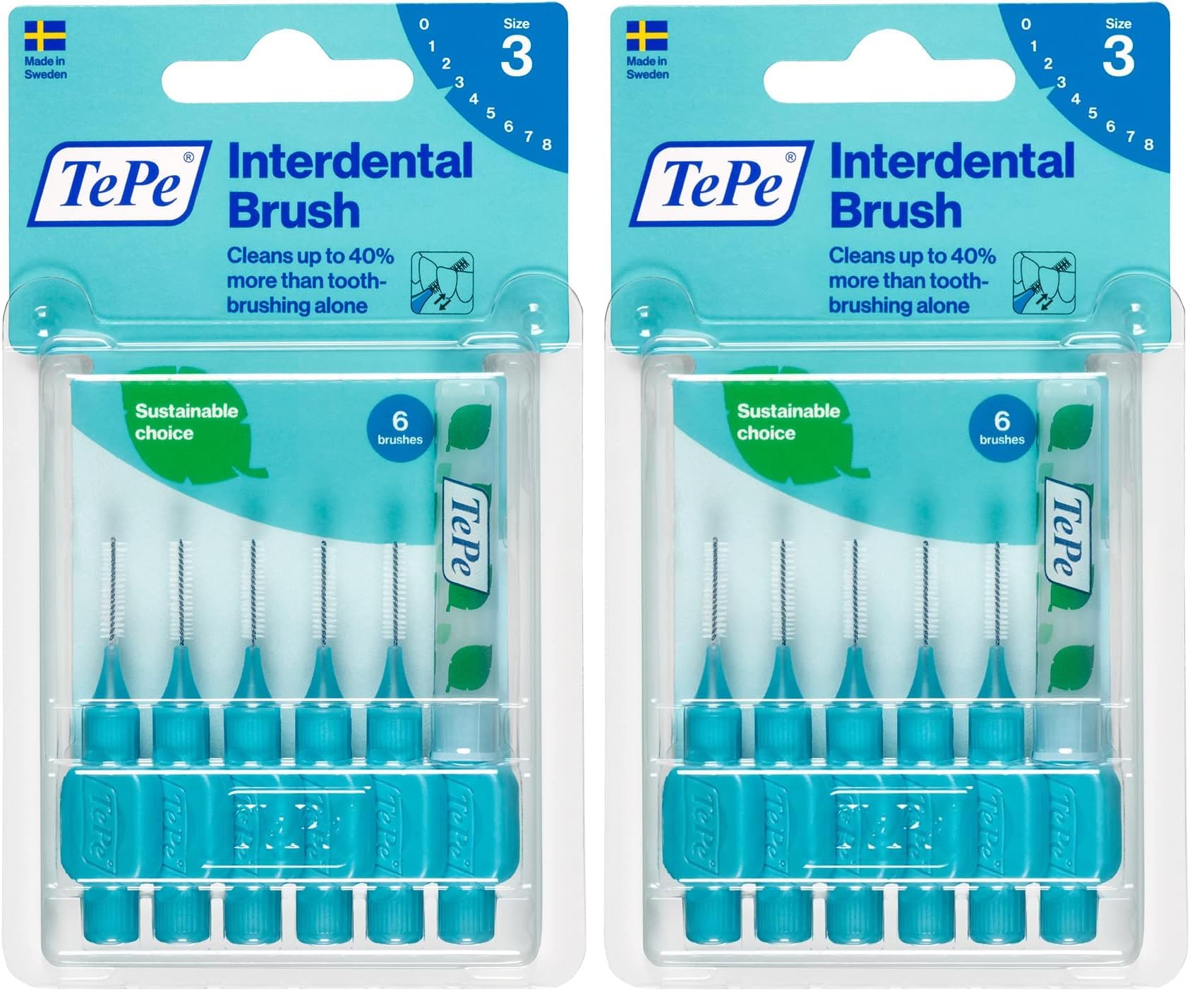 TEPE Blister 0.6 MM - MAVİ Diş Arayüz Fırçası (1 x 6 Adet) (2 paketi)