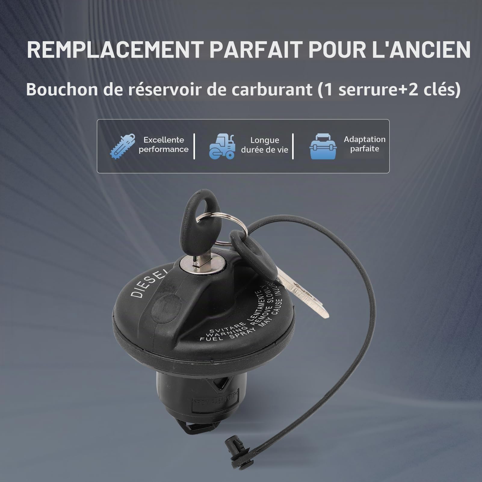 Bouchon de réservoir pour DUCATO Bus Platform/Chassis Van 71802900 verrouillable avec 2 clés