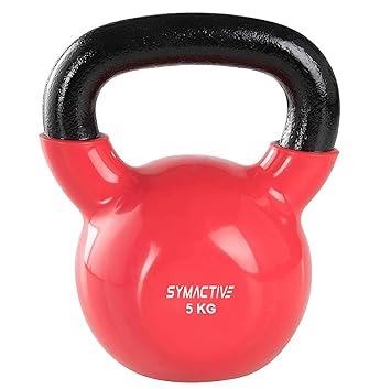 Amazon Brand - Symactive vINYL Coated Solid Kettlebell for Gym Exercises, 5 Kg - image, photos