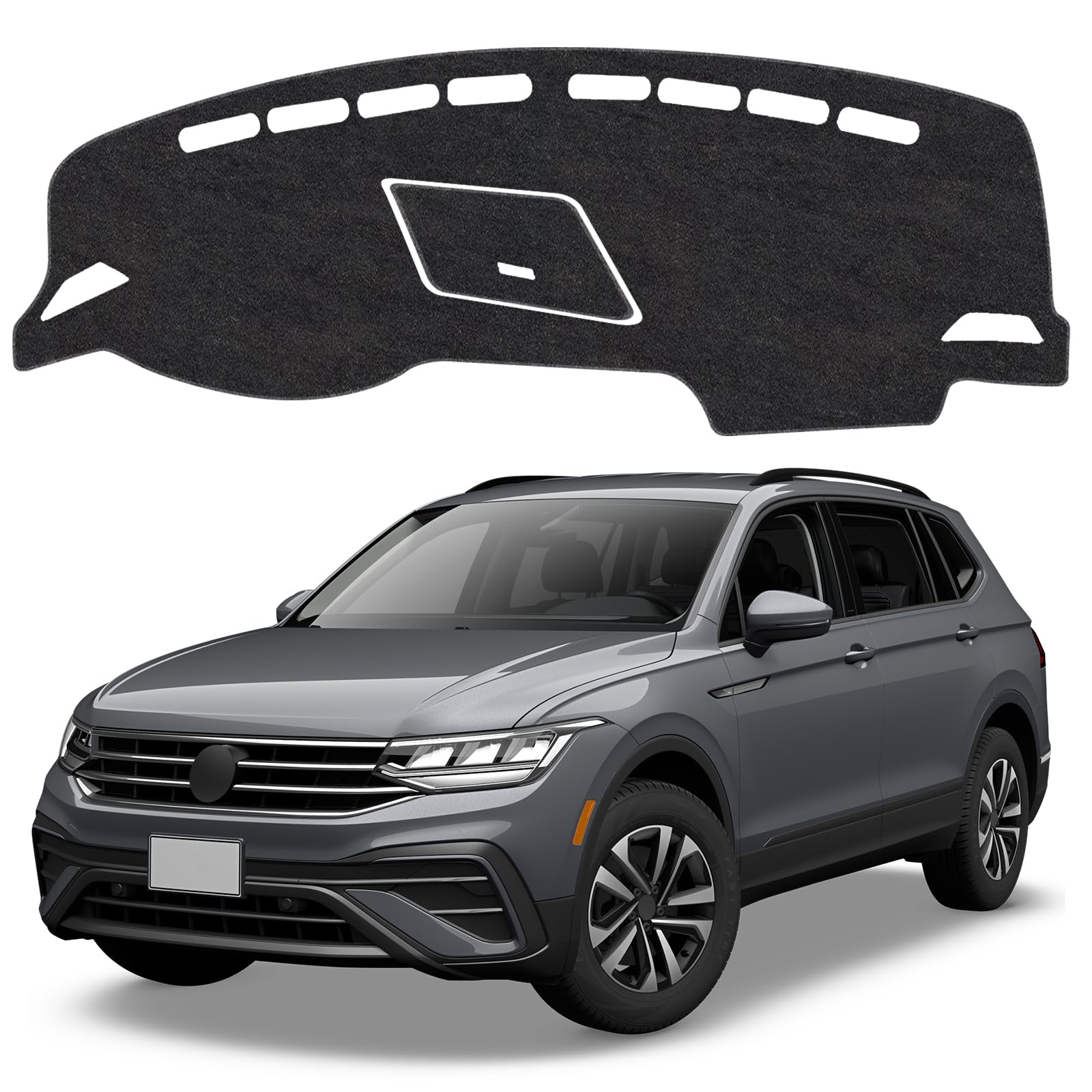 Dash Cover Mat Compatible with Volkswagen VW Tiguan 2017-2024 Non-Slip Dashboard Cover Mat Sunshade UV Rays Protector Interior Accessories
