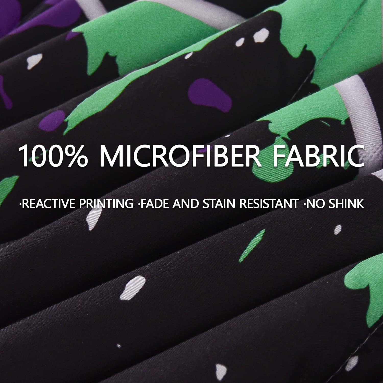 6Pcs Gamer Comforter Set with Sheets for Boys Girls Kids Teens, Colorful Graffiti Gaming Themed Bed in A Bag Twin Size, Black 3D Video Game Controller Bedroom Decor Bedding Set - Image 8